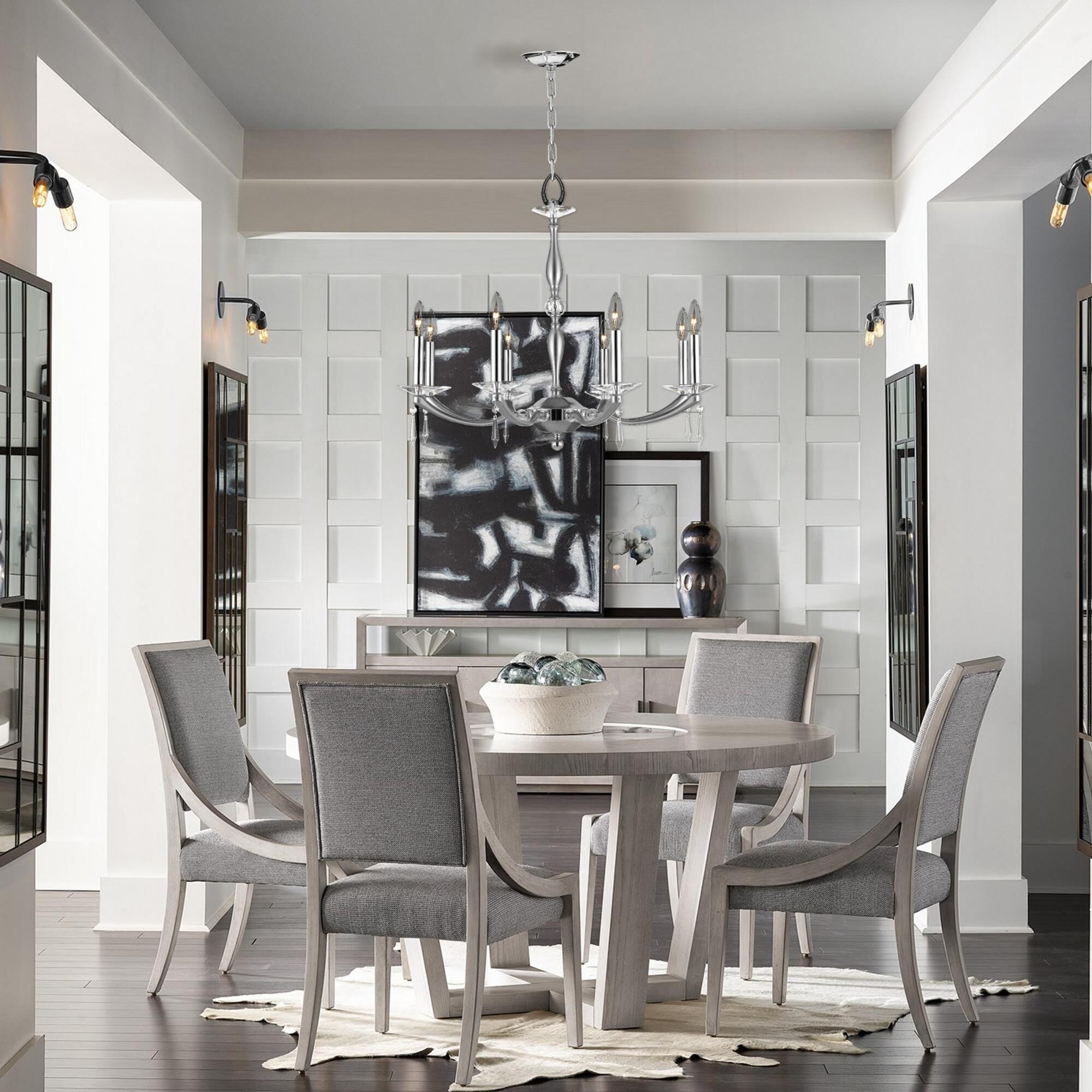 Shown in Pewter with Polished Nickel Accents finish and Precision Clear Spire crystal