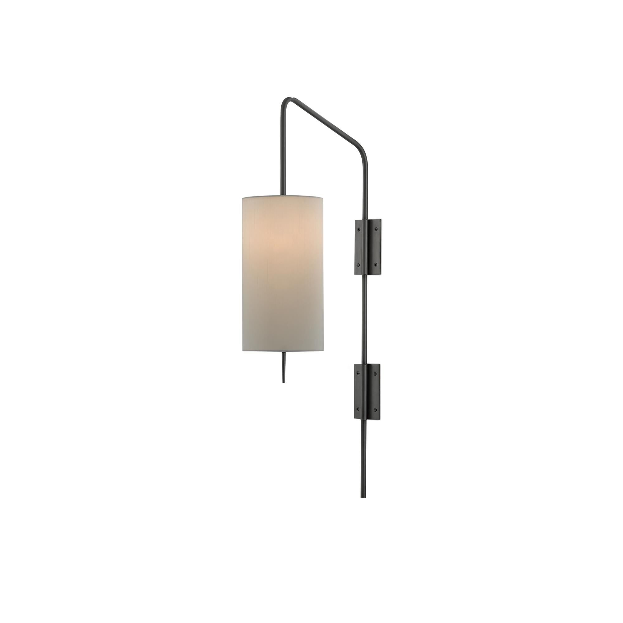 Shown in Oil Rubbed Bronze finish and Off White Shantung shade