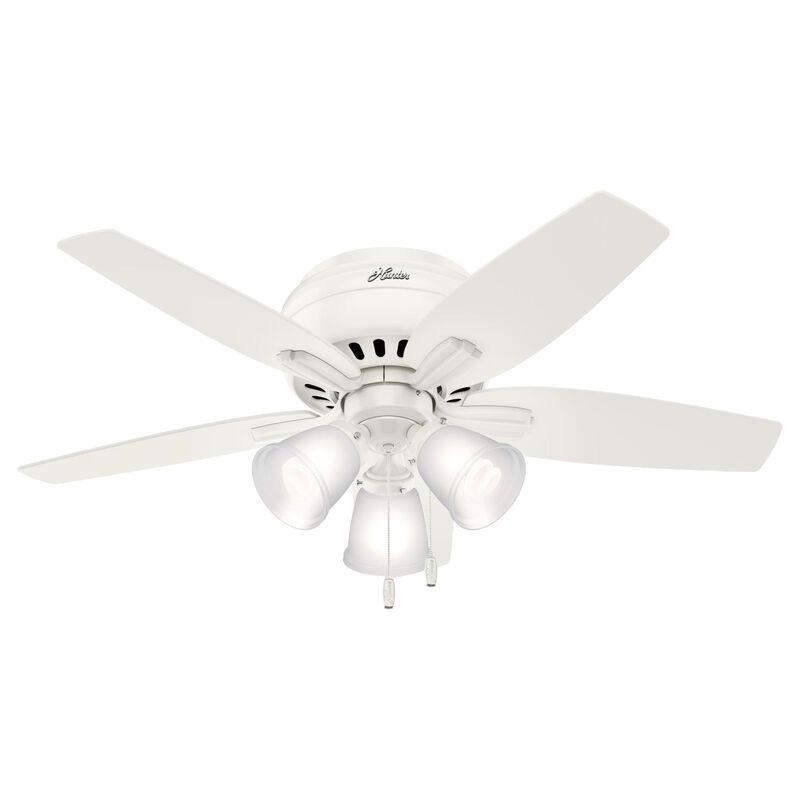 Newsome 42 Inch Flush Mount Fan with Light Kit by Hunter Fan
