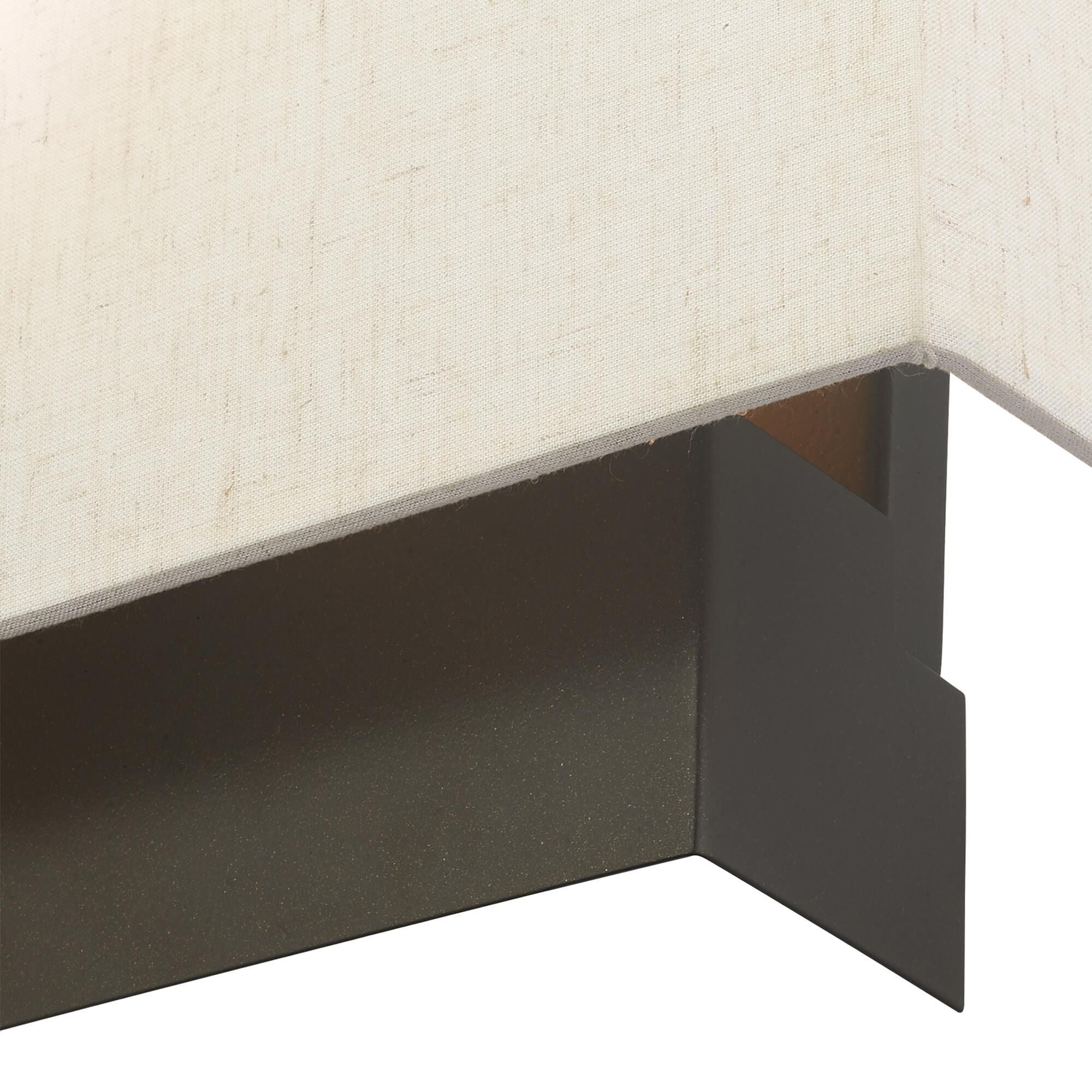 Shown in English Bronze finish and Hand Crafted Hardback  Completely Finished With Oatmeal Color Fabric Outside and White Color Fabr shade