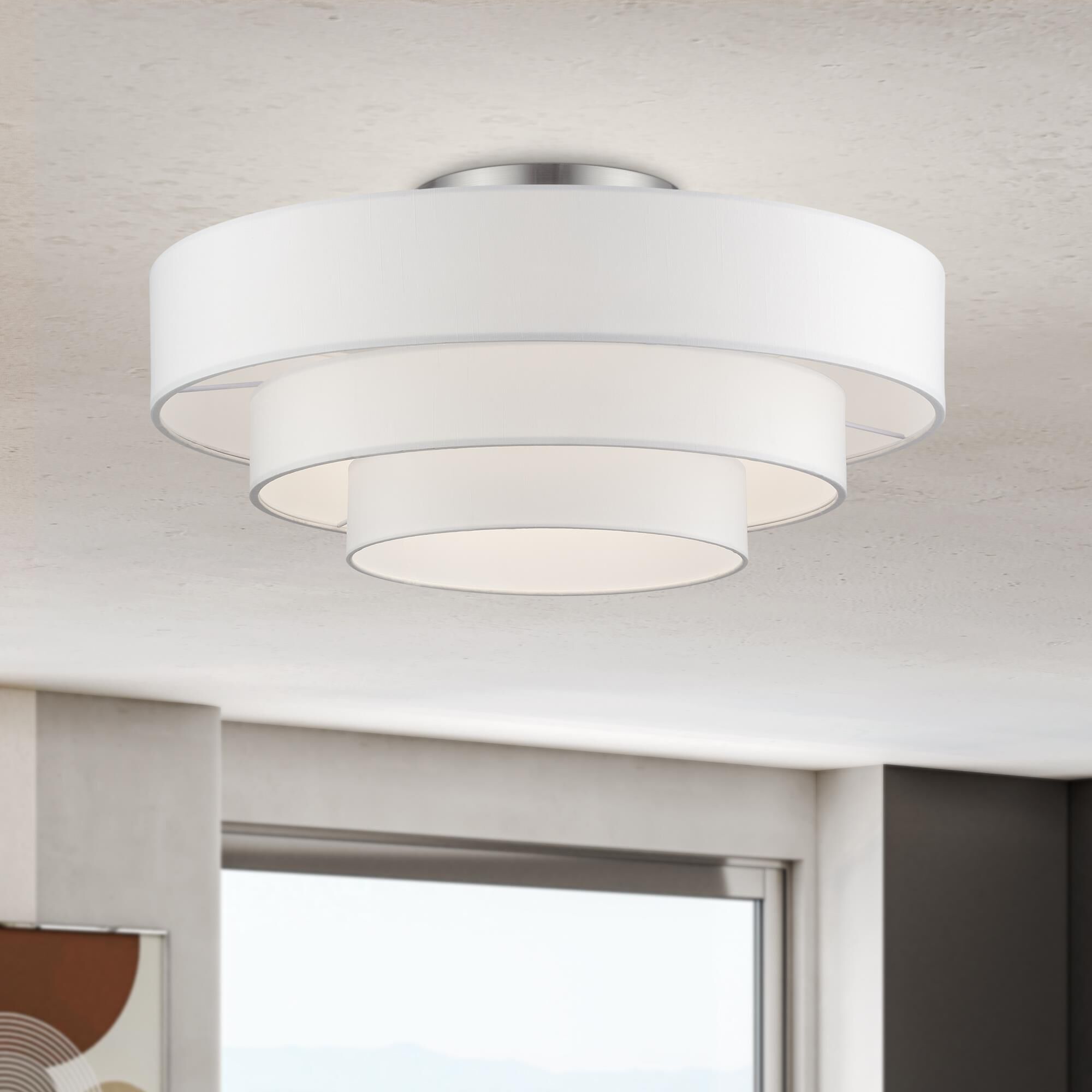 Manorwood 28 Inch Semi Flush Mount by Livex Lighting