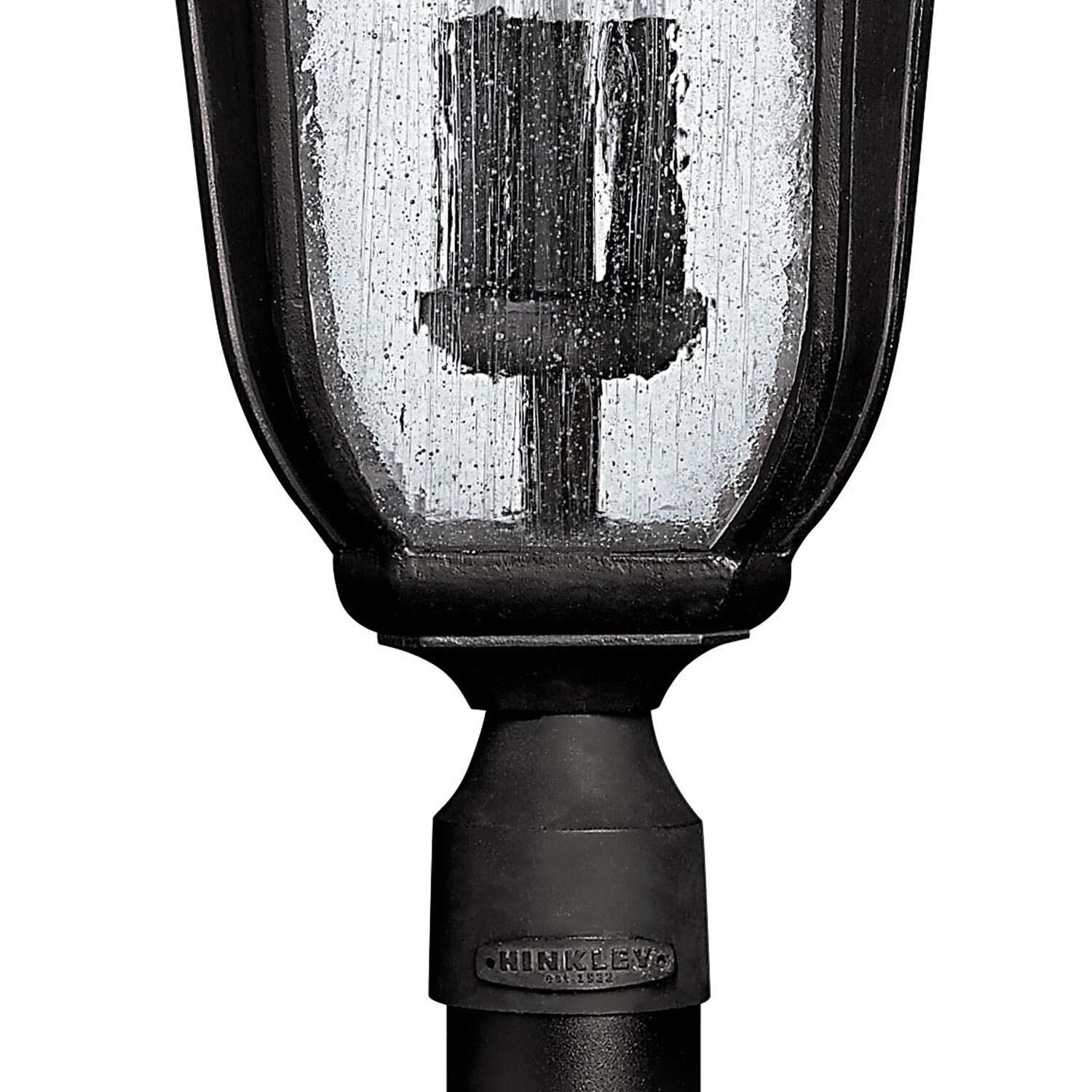 Shown in Museum Black finish and Clear Seedy glass