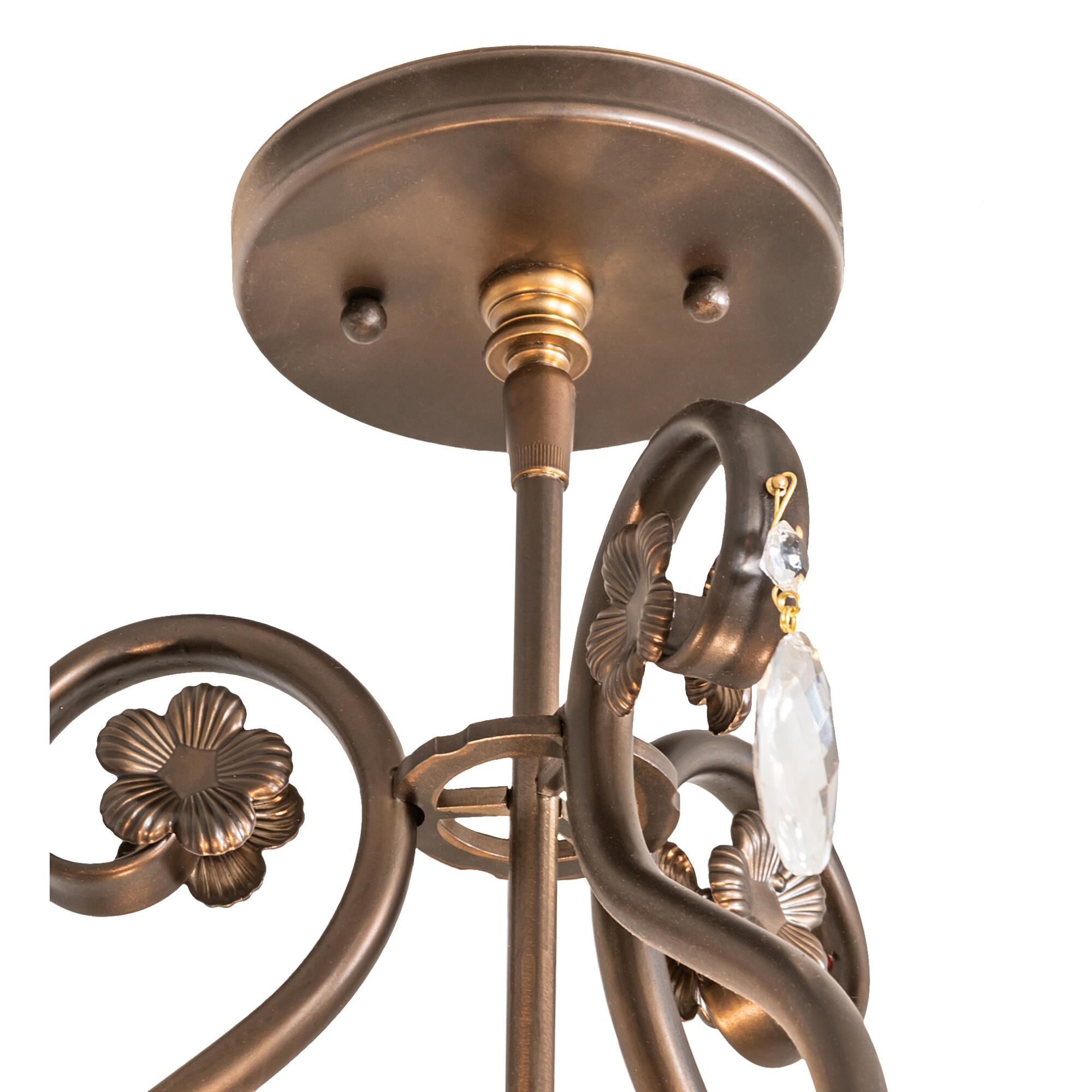Shown in Antique Copper Finish;Crystal finish