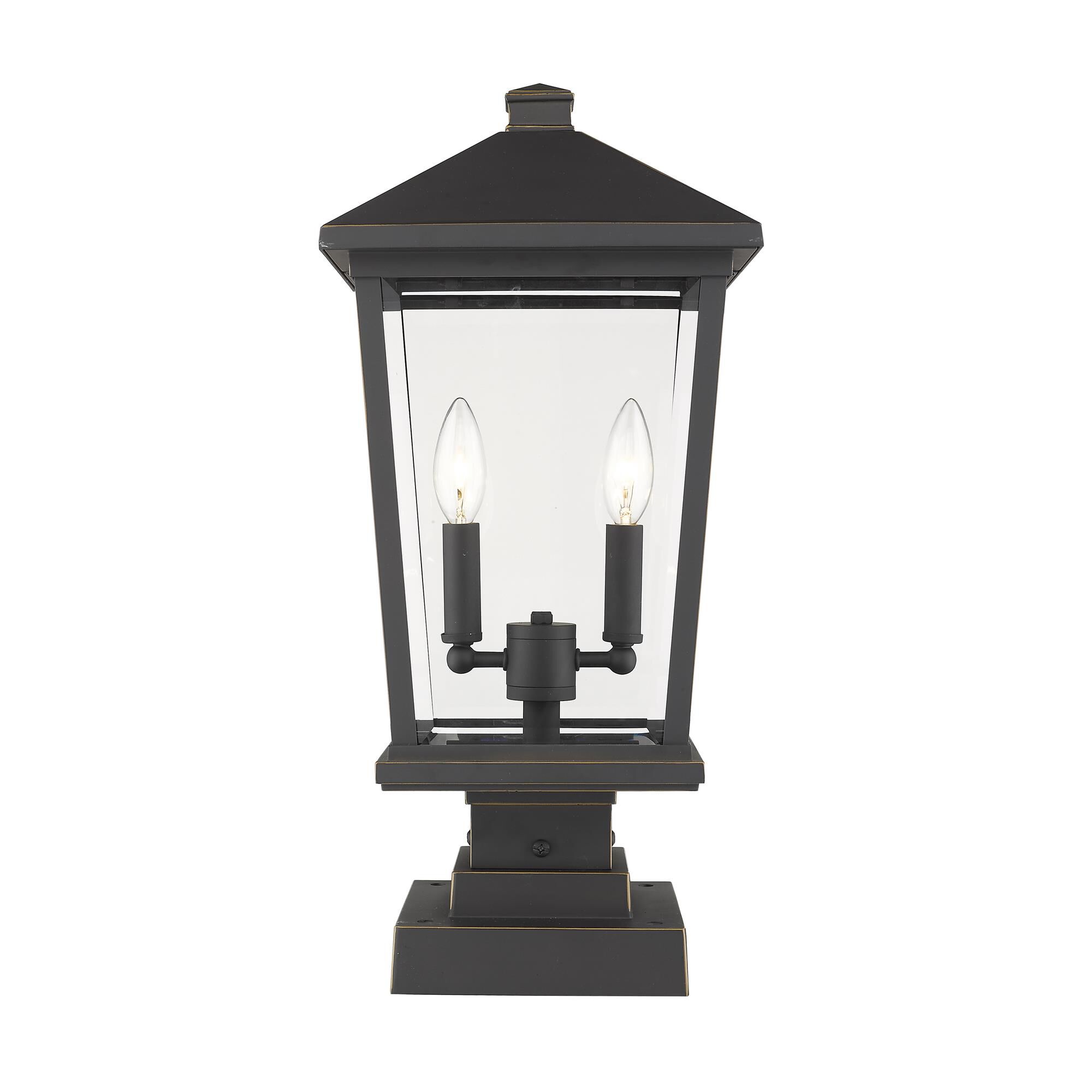 Shown in Oil Rubbed Bronze finish and Glass shade