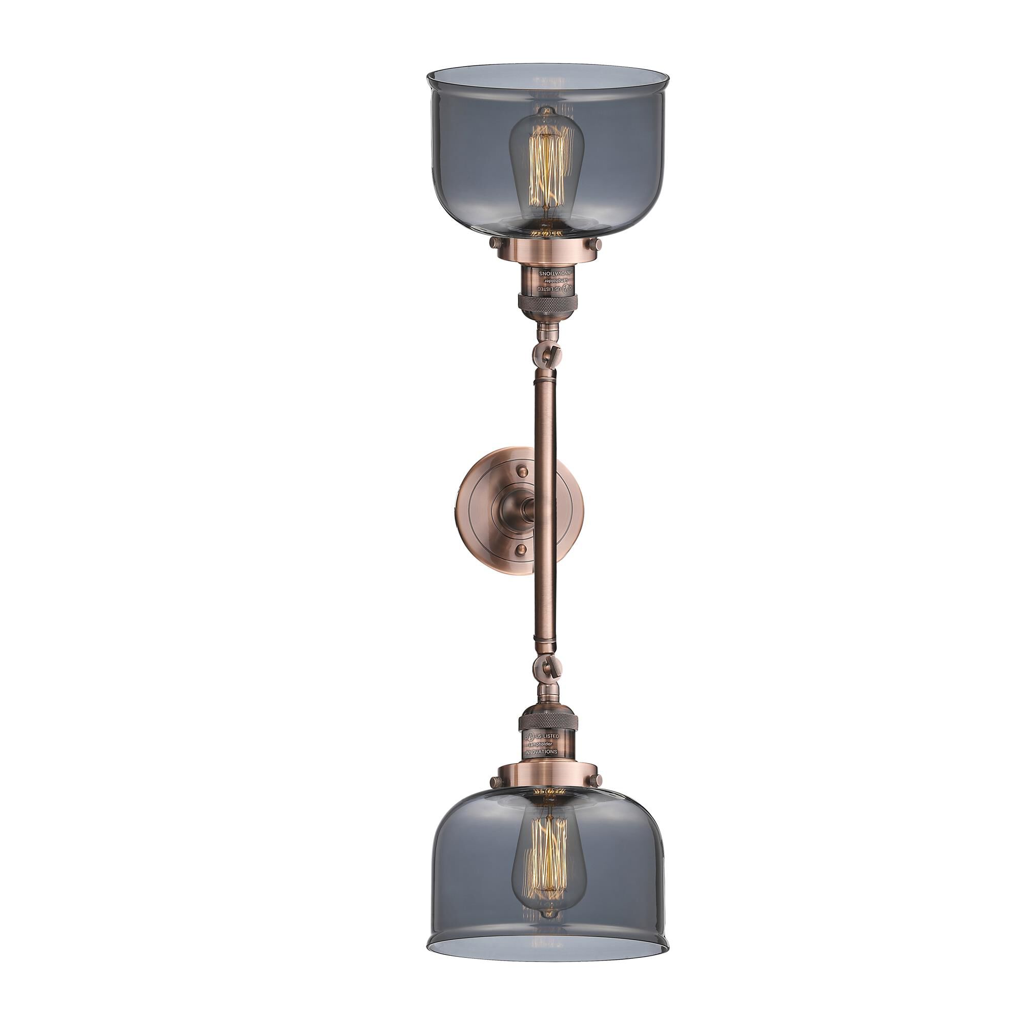 Shown in Antique Copper finish and Plated Smoked glass