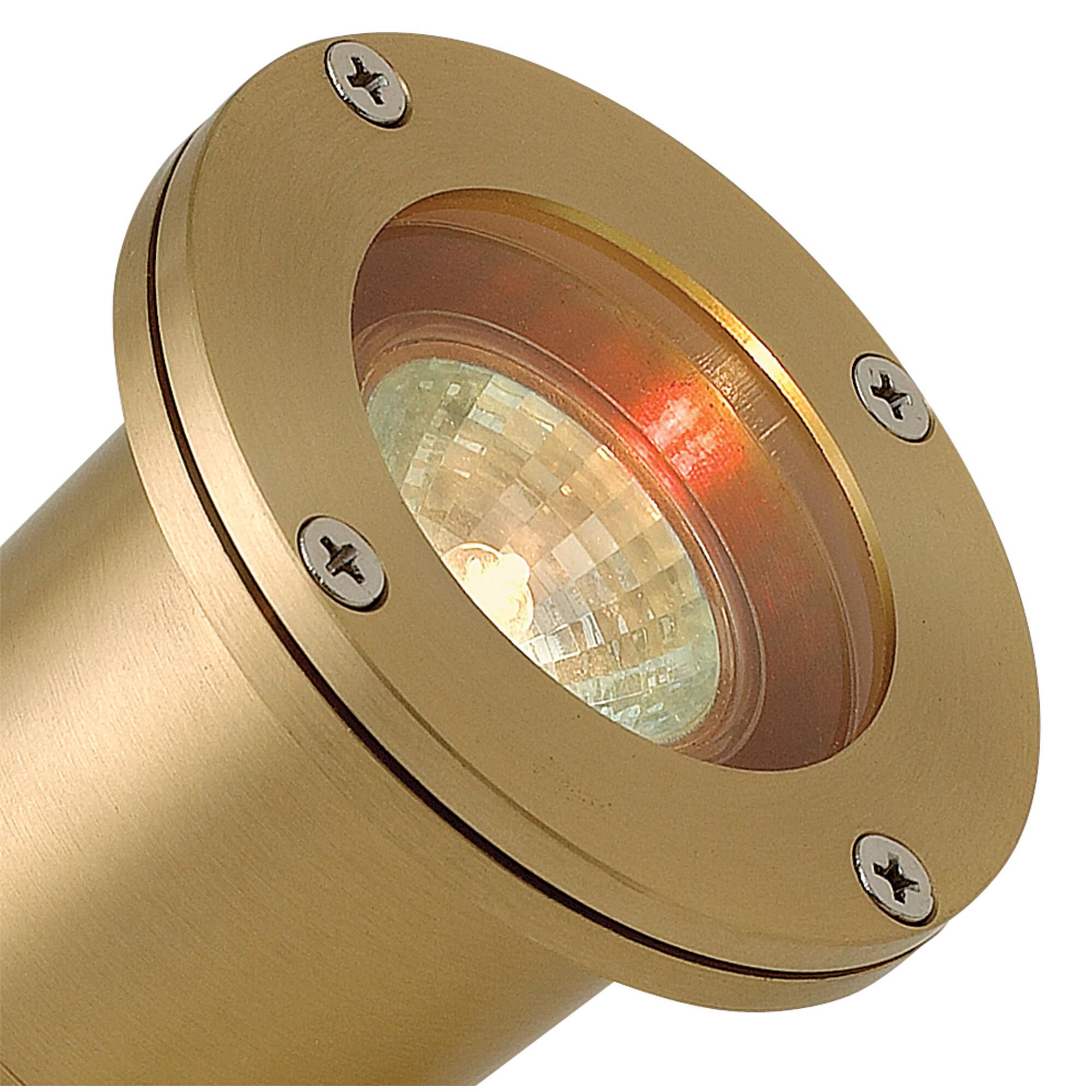 Shown in Brass finish and Clear Lens glass