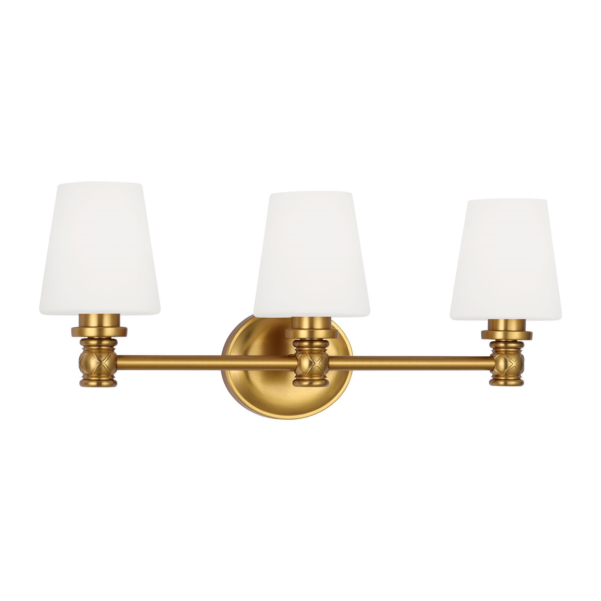Shown in Burnished Brass finish and Opal Etched Cased glass