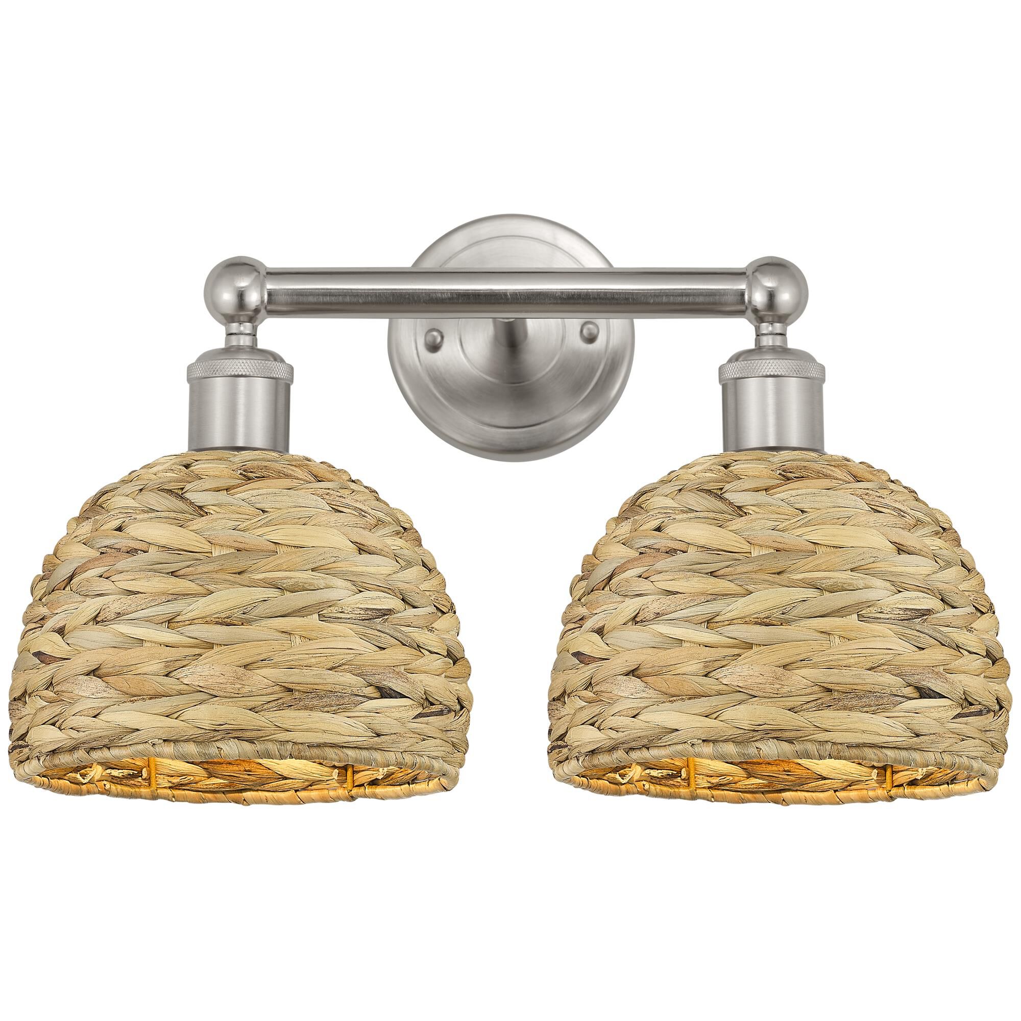 Shown in Brushed Satin Nickel finish and Natural shade