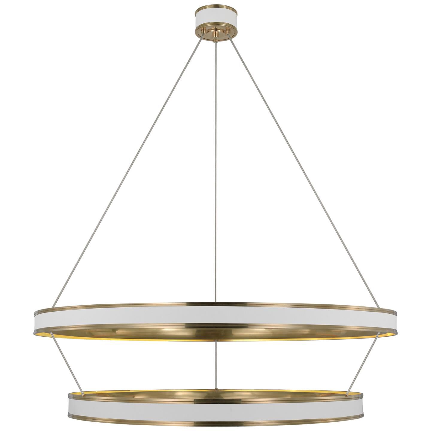 Shown in Matte White and Antique-Burnished Brass finish