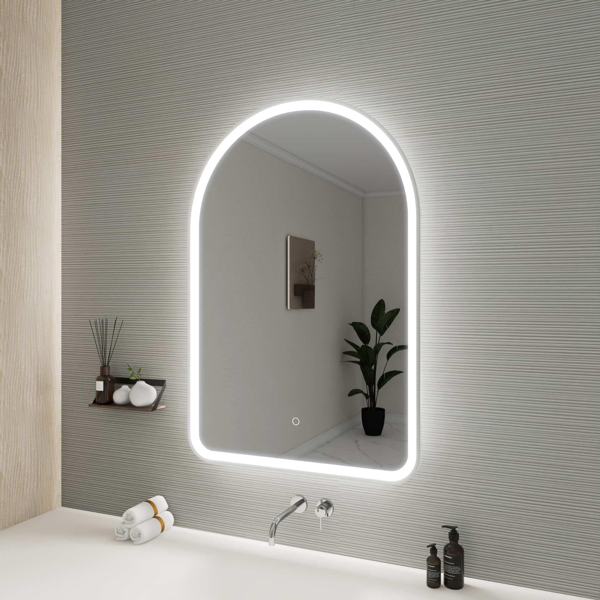 Harmoni 40 Inch Arched LED Lighted Mirror by Elegant Decor
