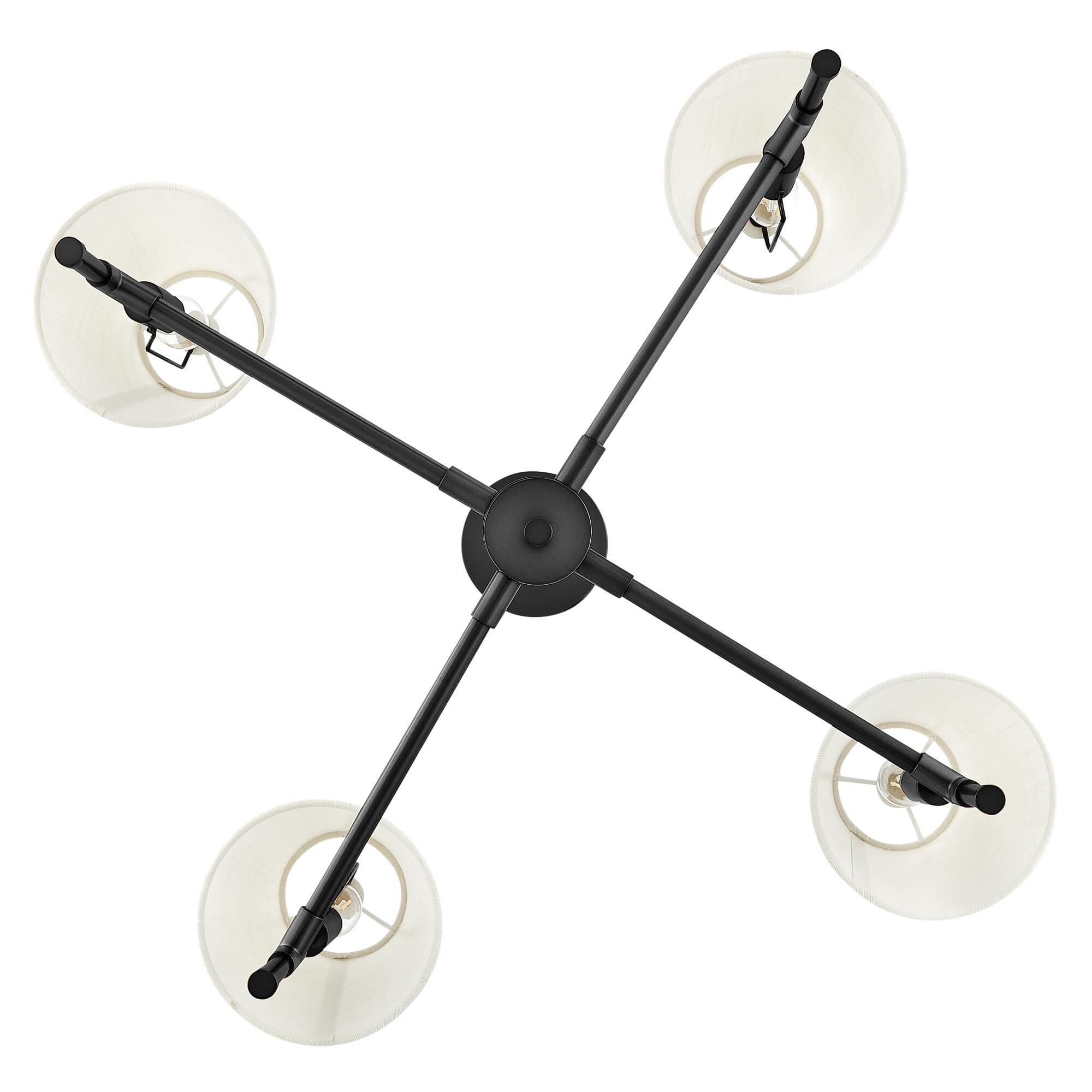 Shown in Black finish and White Linen shade