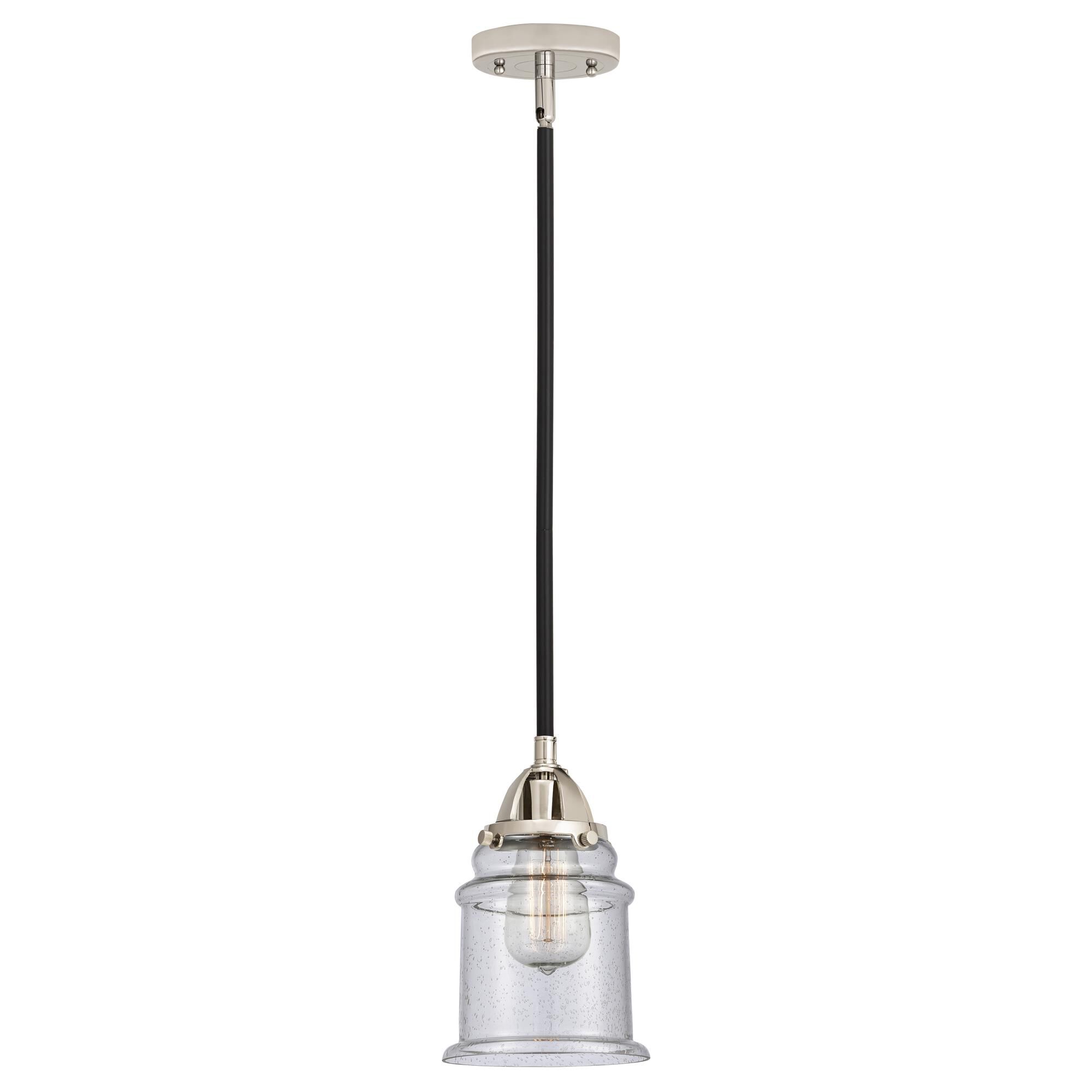 Shown in Black Polished Nickel finish and Seedy glass