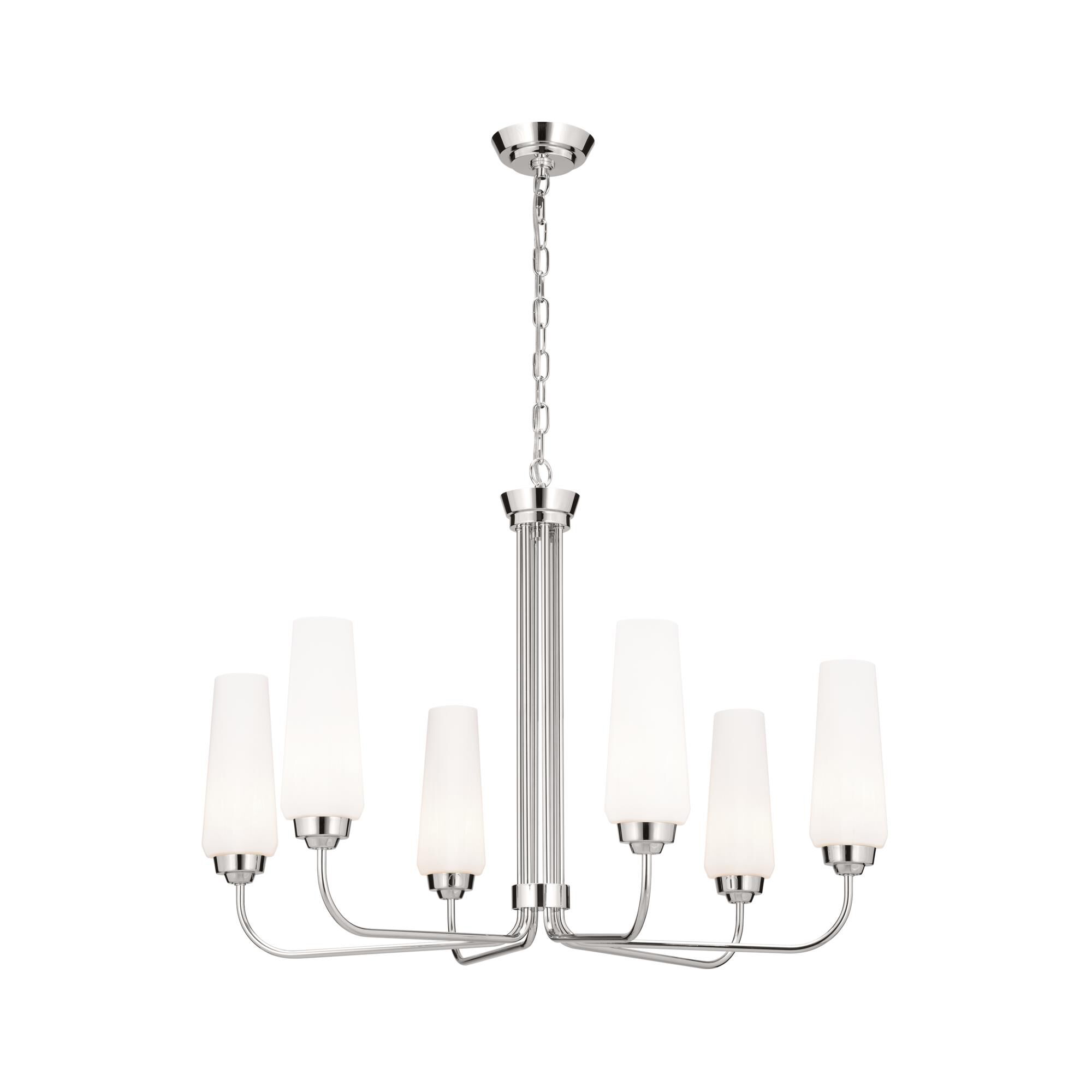 Shown in Polished Nickel finish and Opal glass