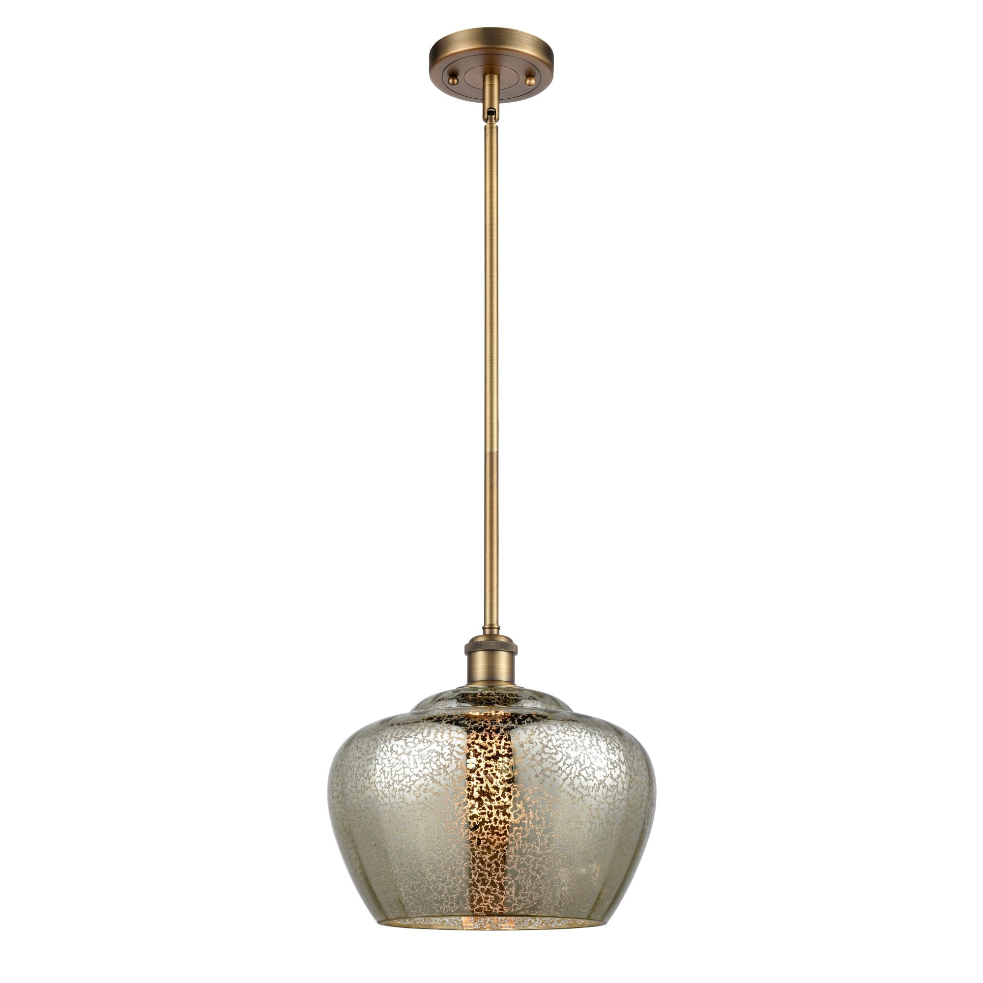 Shown in Brushed Brass finish and Bowl glass and Glass shade