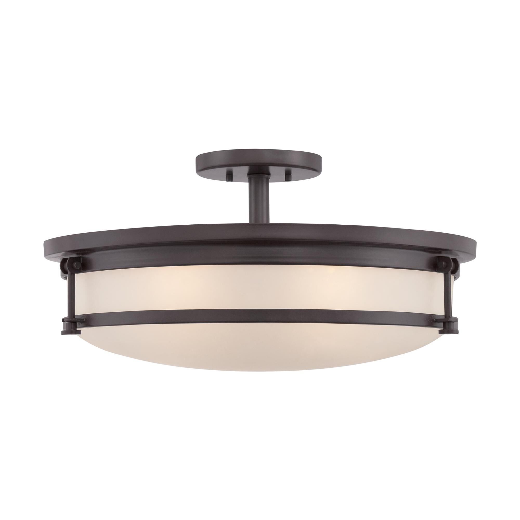 Shown in Western Bronze finish and Etched glass