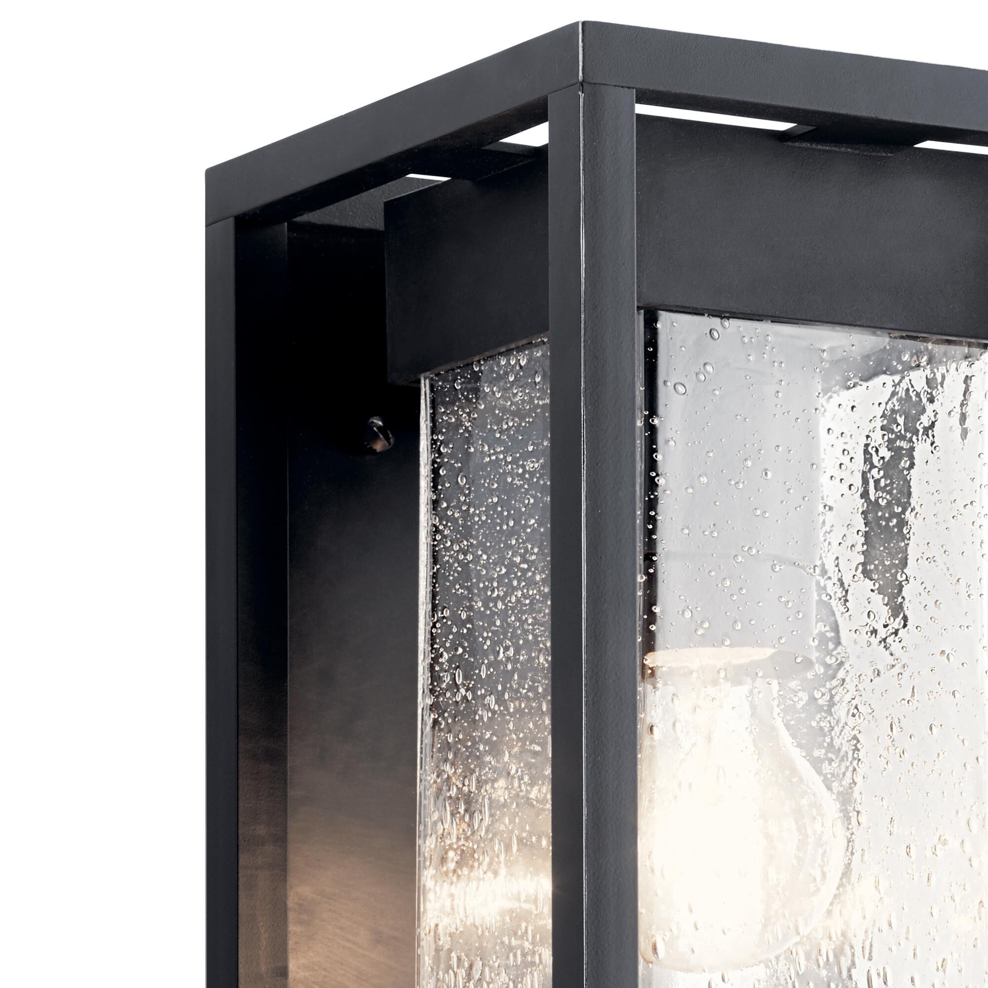 Shown in Black With Silver Highlights finish and Clear Seeded glass