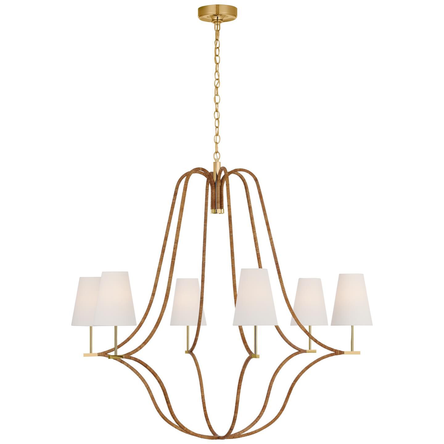 Chapman & Myers Biscayne 45 Inch 6 Light LED Chandelier by Visual Comfort Signature Collection