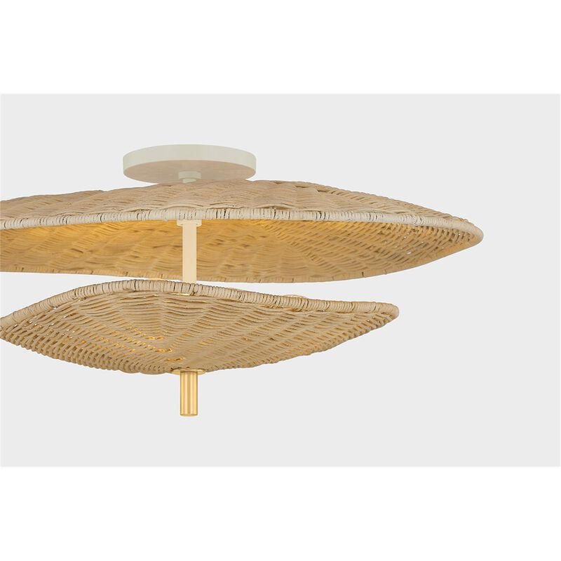 Megan Molten Marigold 24 Inch 3 Light Semi Flush Mount by Mitzi