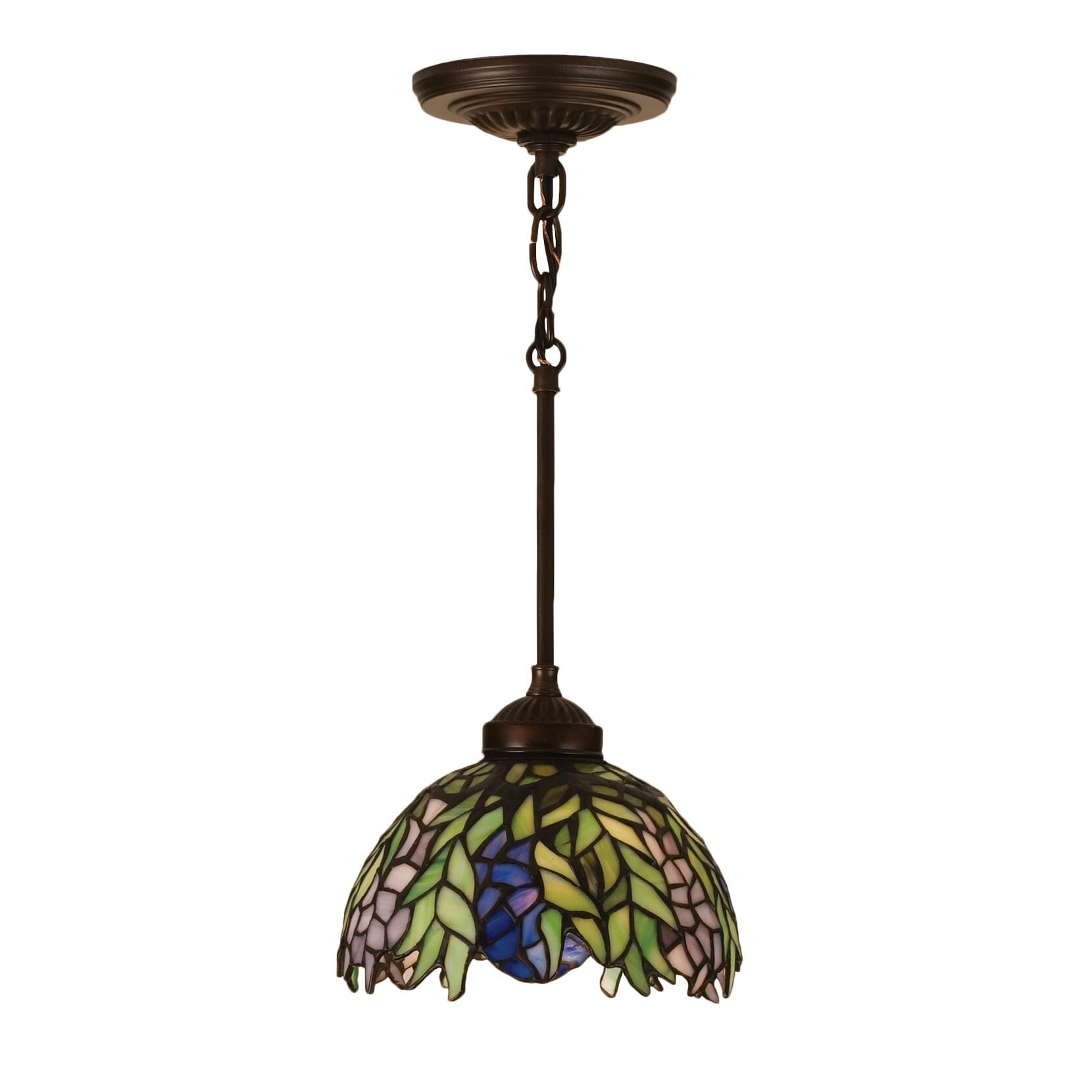 Tiffany Honey Locust 8 Inch Mini Pendant by Meyda Lighting