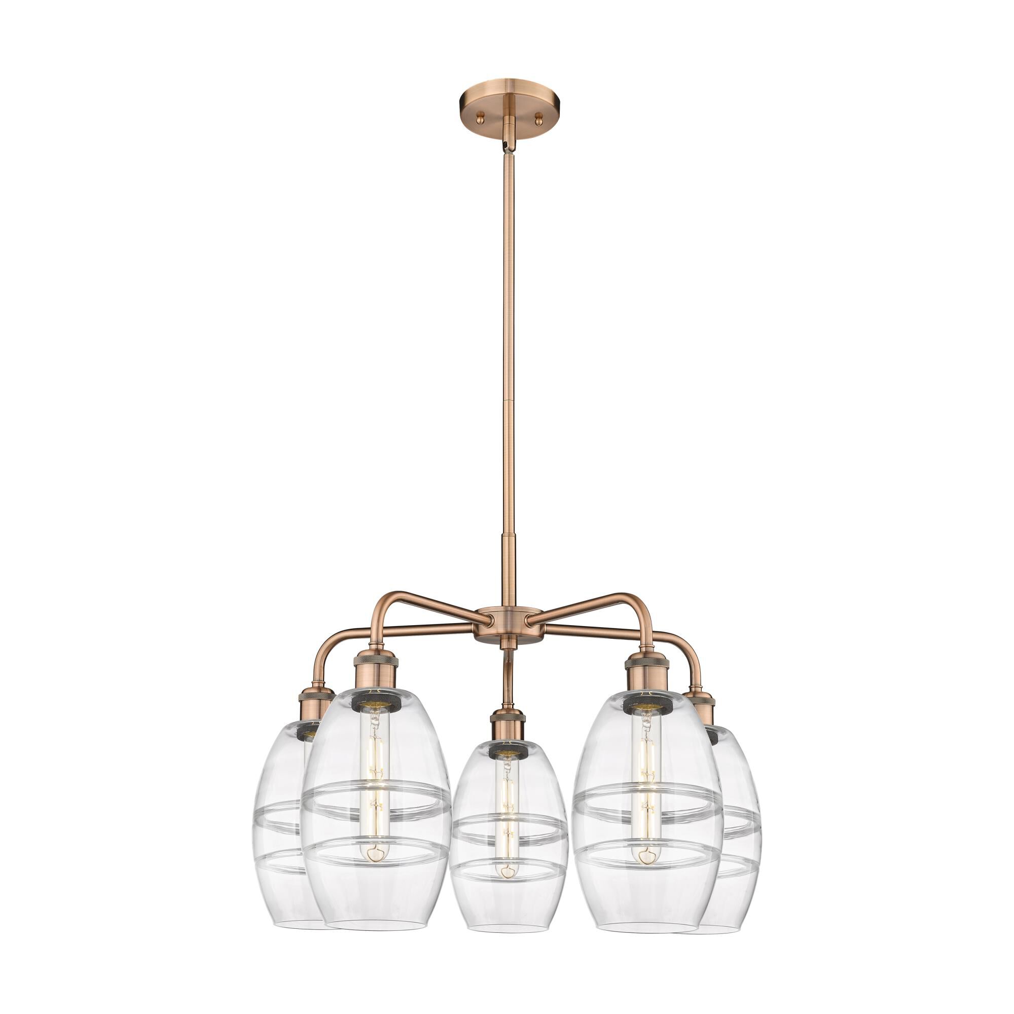 Shown in Antique Copper finish and Clear glass