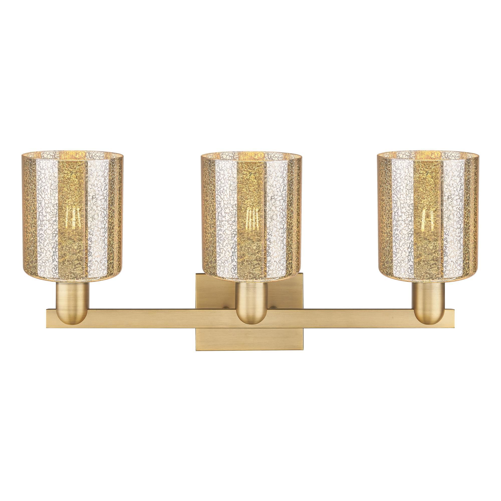 Shown in Brushed Brass finish and Mercury glass
