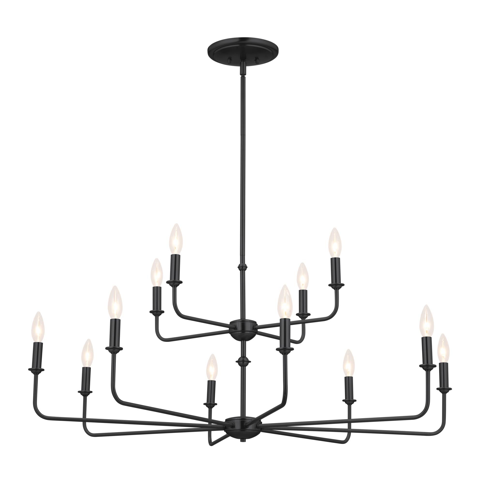 Shown in Black finish and Fabric and Bell shade