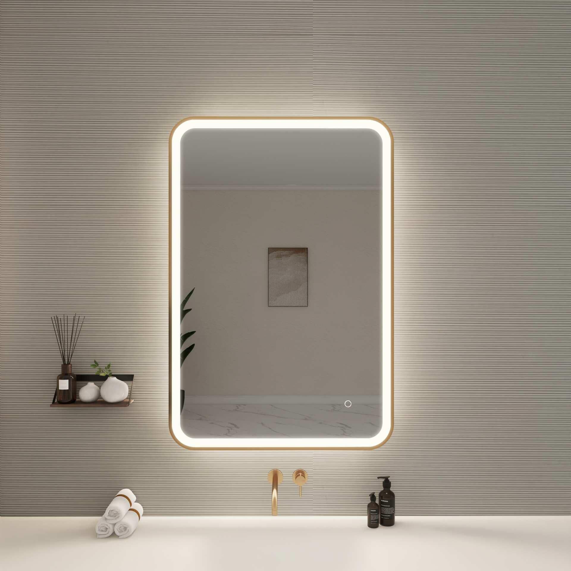 Harmoni 40 Inch Rectangular LED Lighted Mirror by Elegant Decor