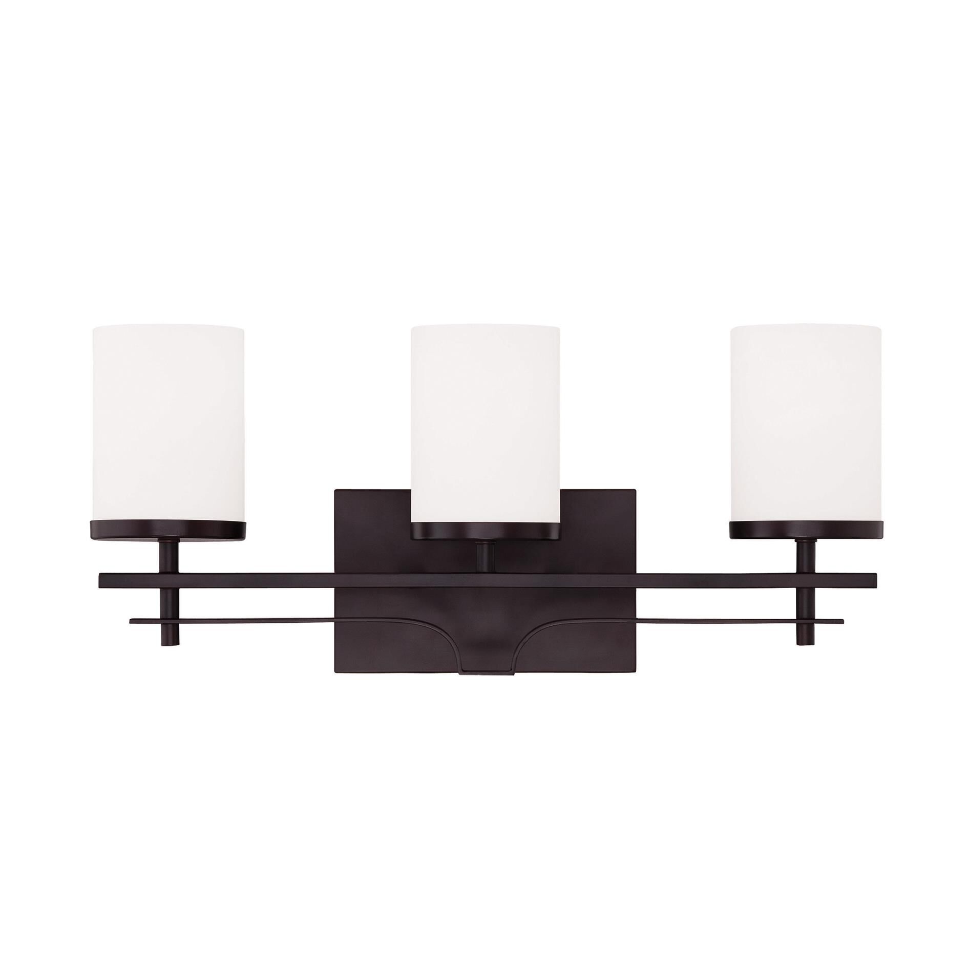 Shown in English Bronze finish and White Opal glass