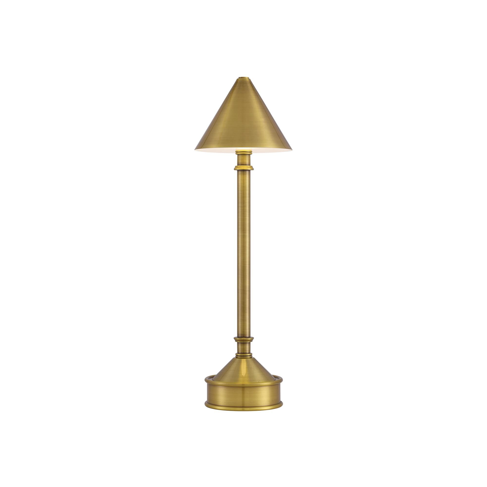 Shown in Brass finish and Polished Brass Metal shade