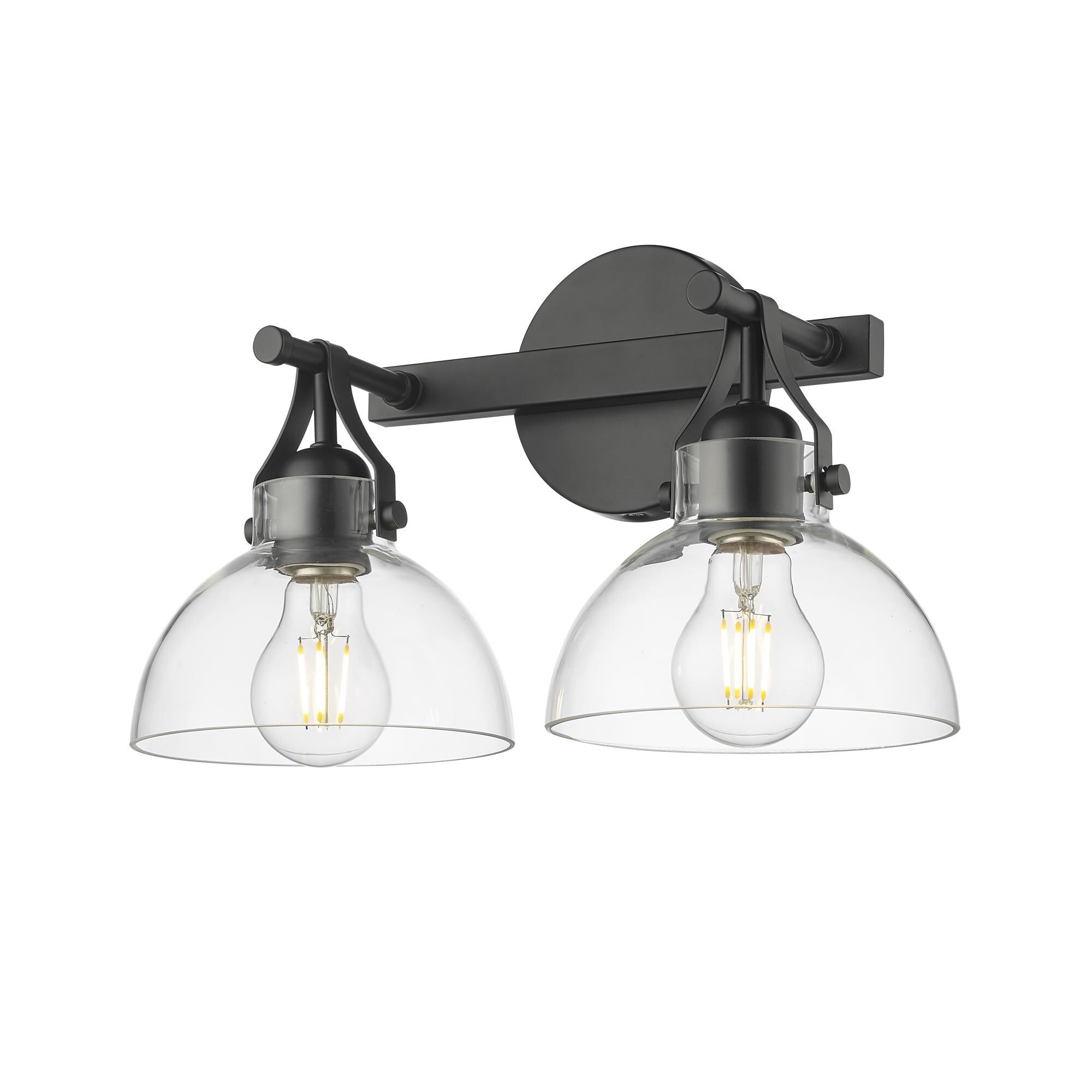 Shown in Matte Black finish and Clear glass