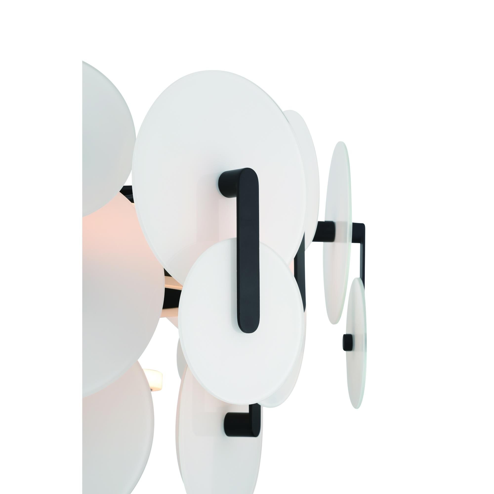 Shown in Black finish and White  glass