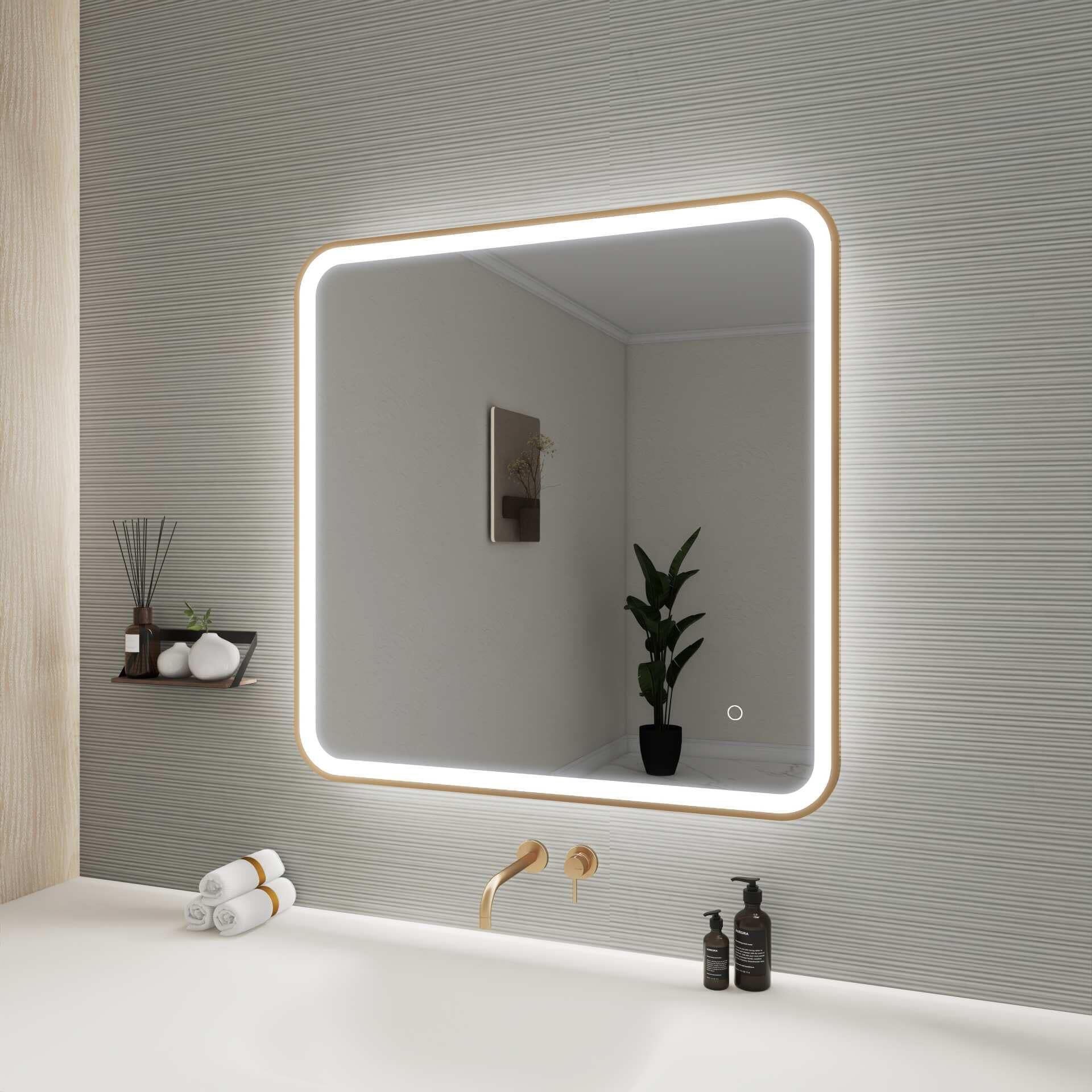 Harmoni 33 Inch Round LED Lighted Mirror by Elegant Decor