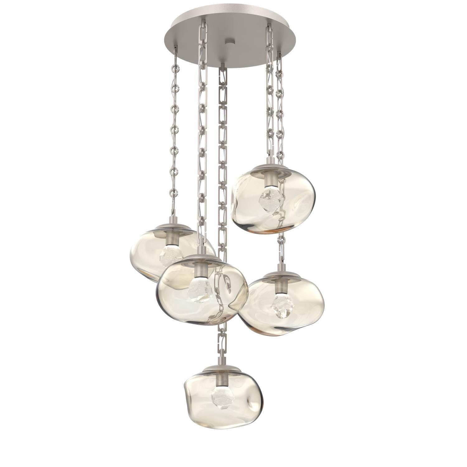 Shown in Beige Silver finish and Amber glass