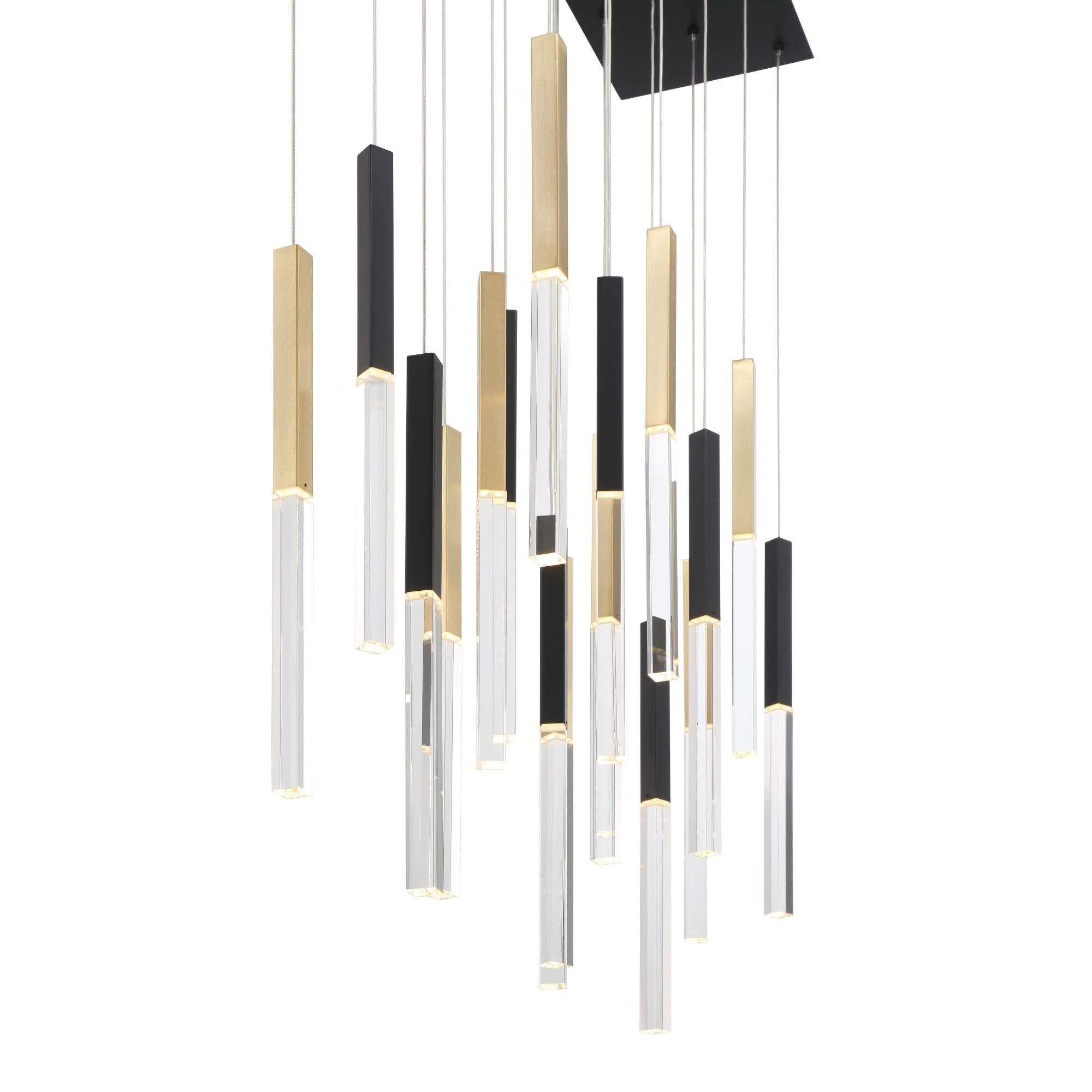 Shown in Gold and Black finish and Clear Crystal glass
