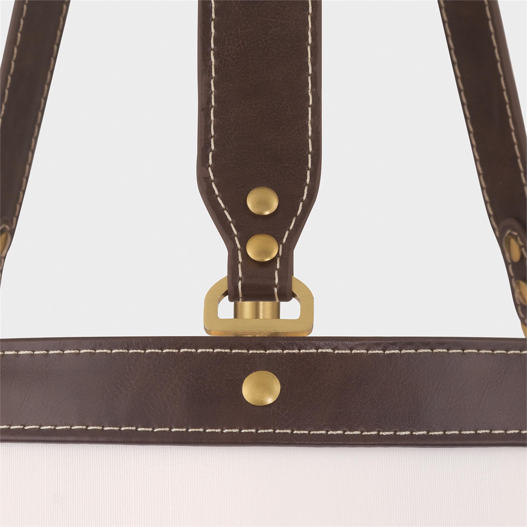 Shown in Luxe Gold finish and Fabric glass and Fabric shade