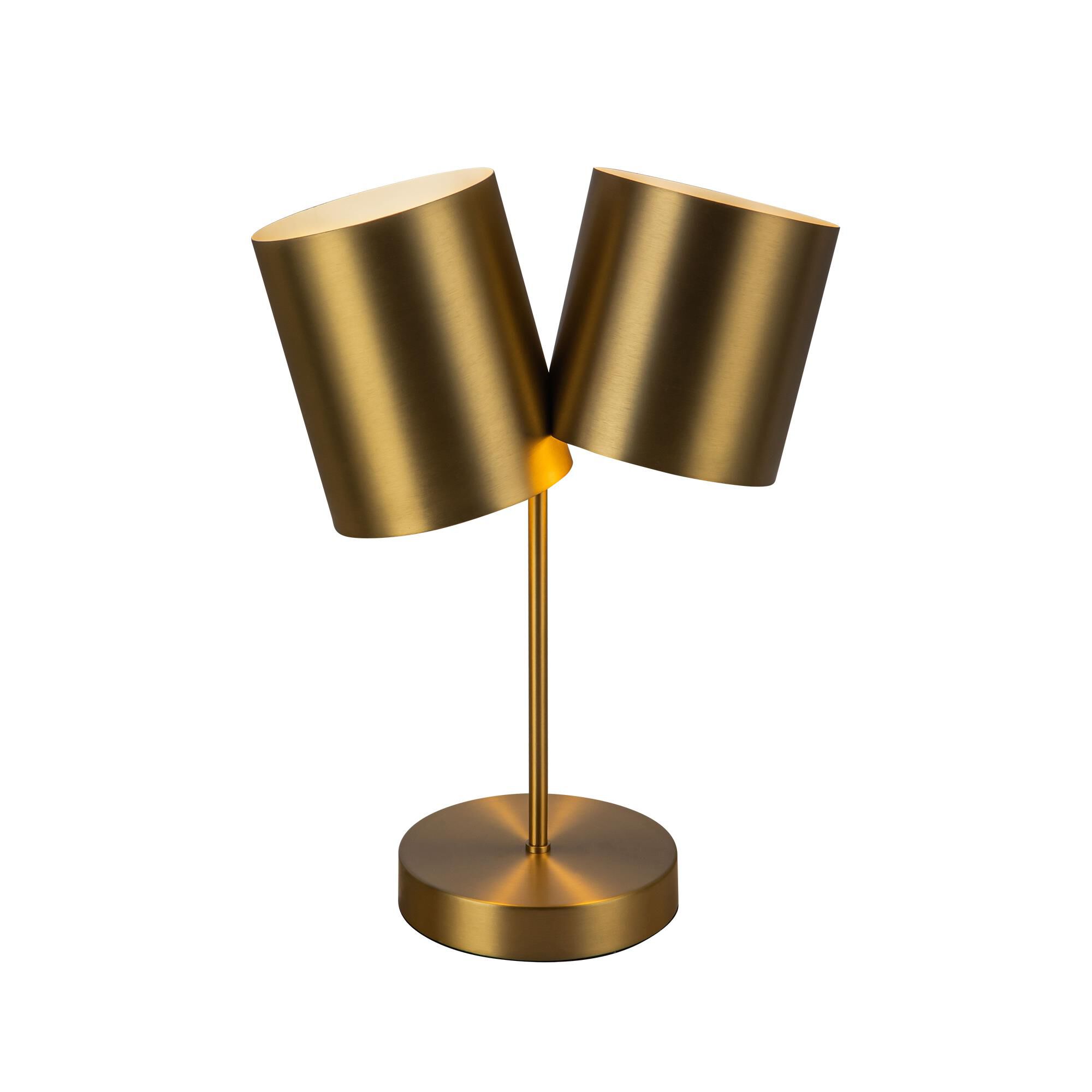 Shown in Brushed Gold finish and Steel shade