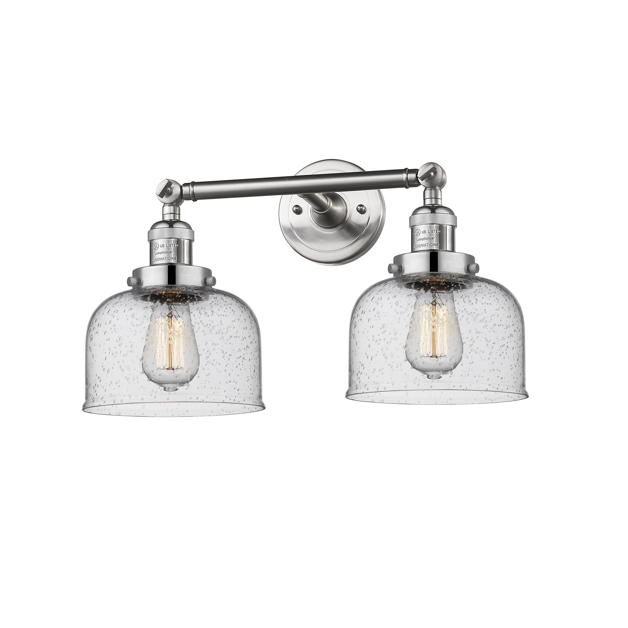 Shown in Brushed Satin Nickel finish and Seedy glass