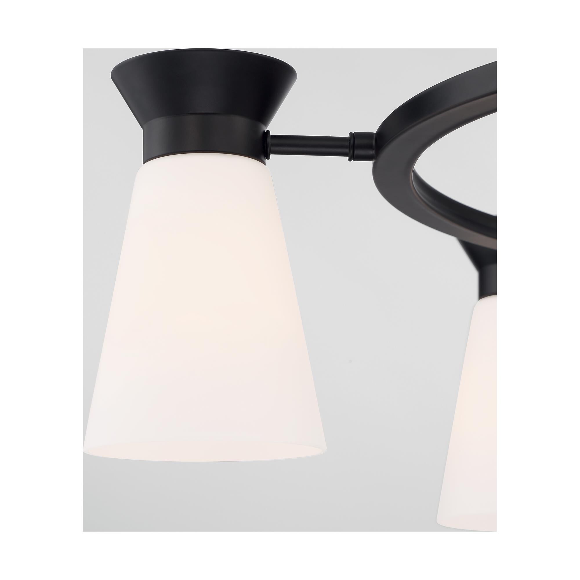 Shown in Black finish and White glass