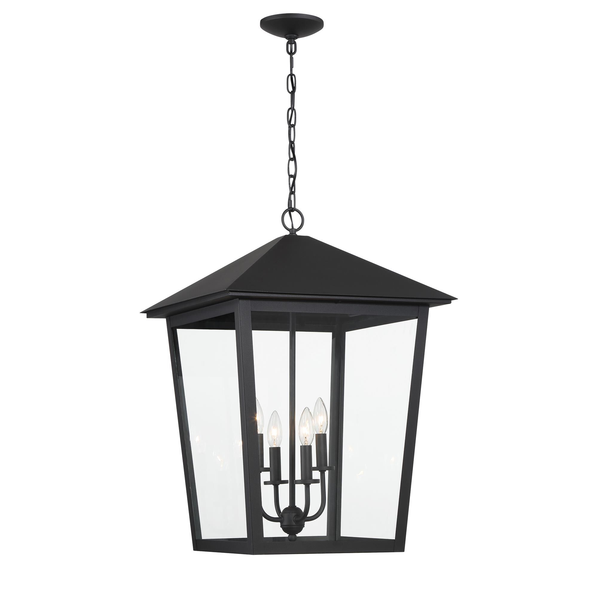 Shown in Sand Coal finish and Clear glass and Glass shade