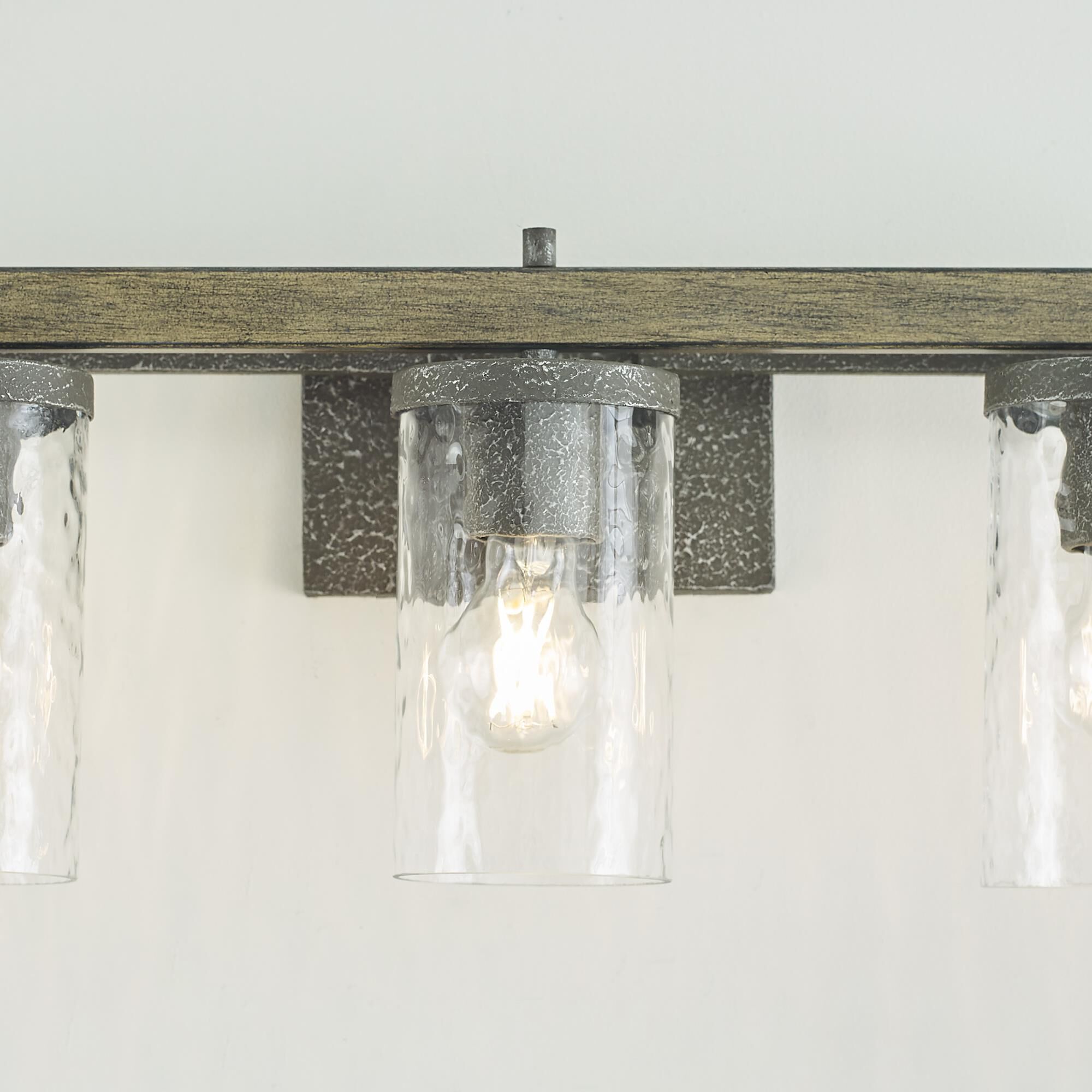 Shown in Distressed Weathered Oak - Slate Grey Metal finish