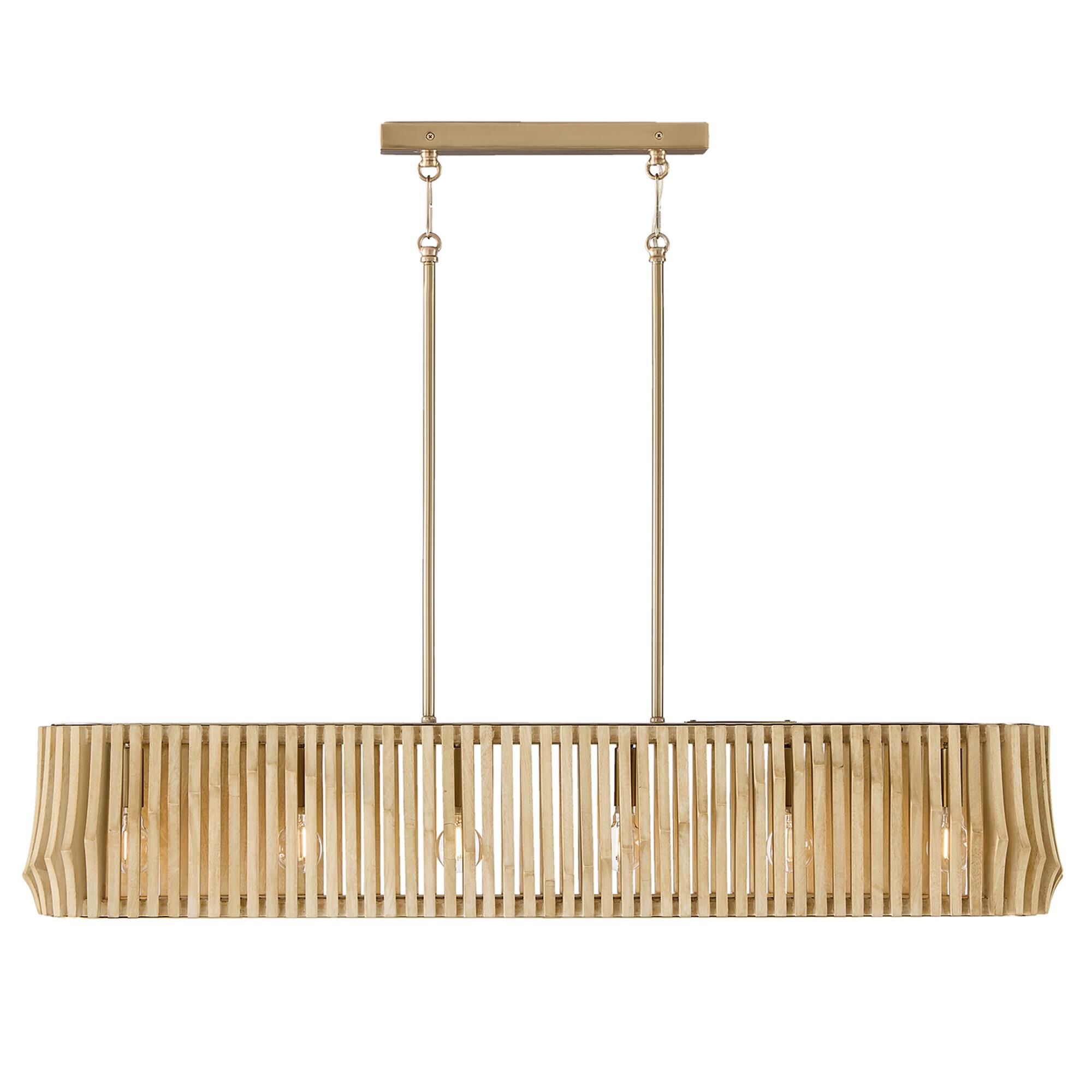 Shown in Blonde Wood And Matte Brass finish
