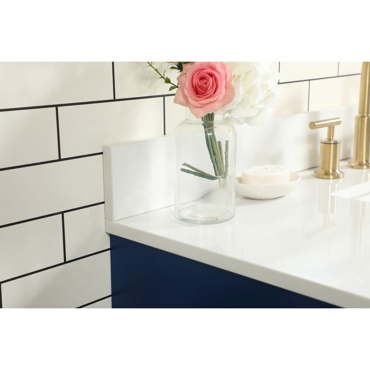 Shown in Blue finish and With Backsplash accent