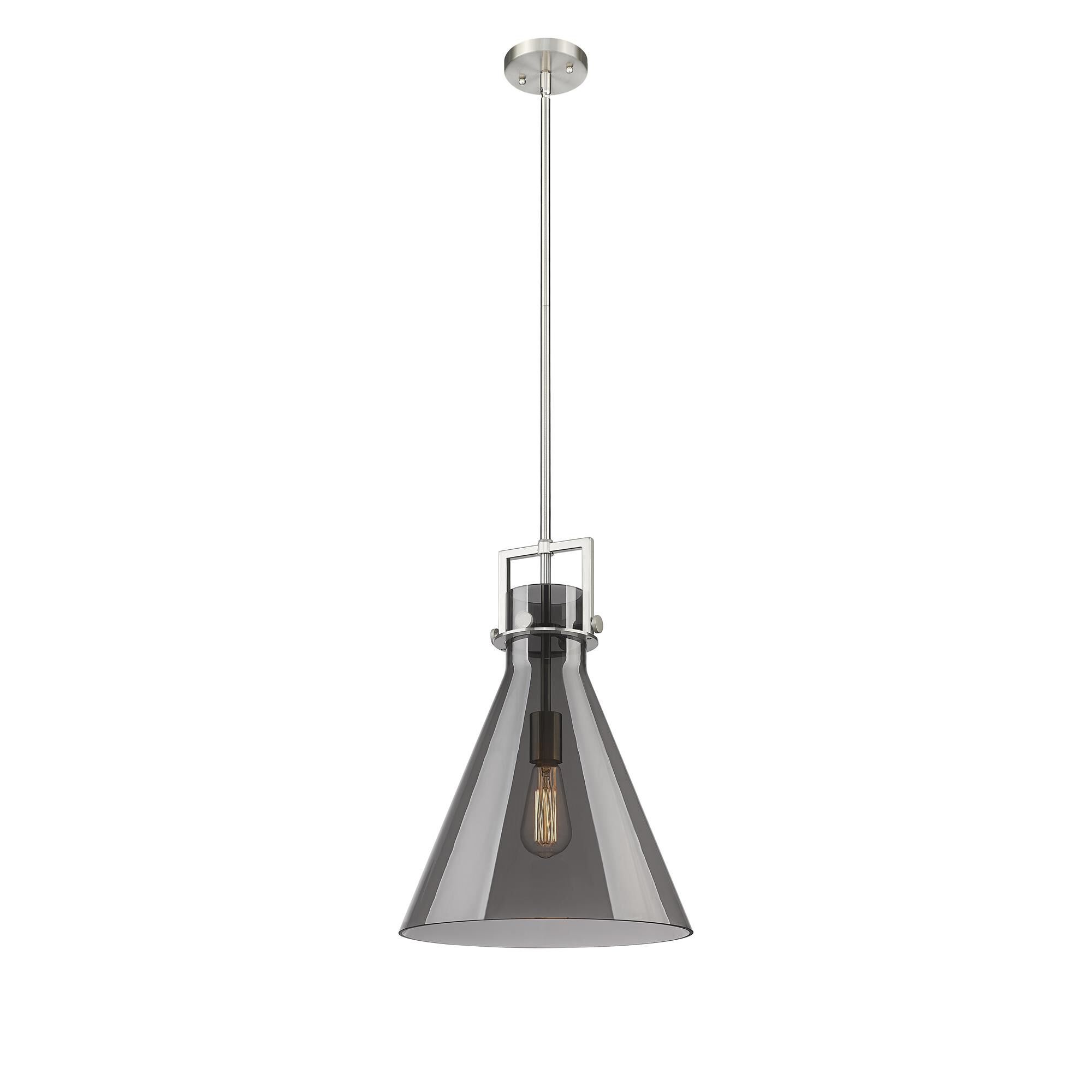 Shown in Satin Nickel finish and Plated Smoke glass