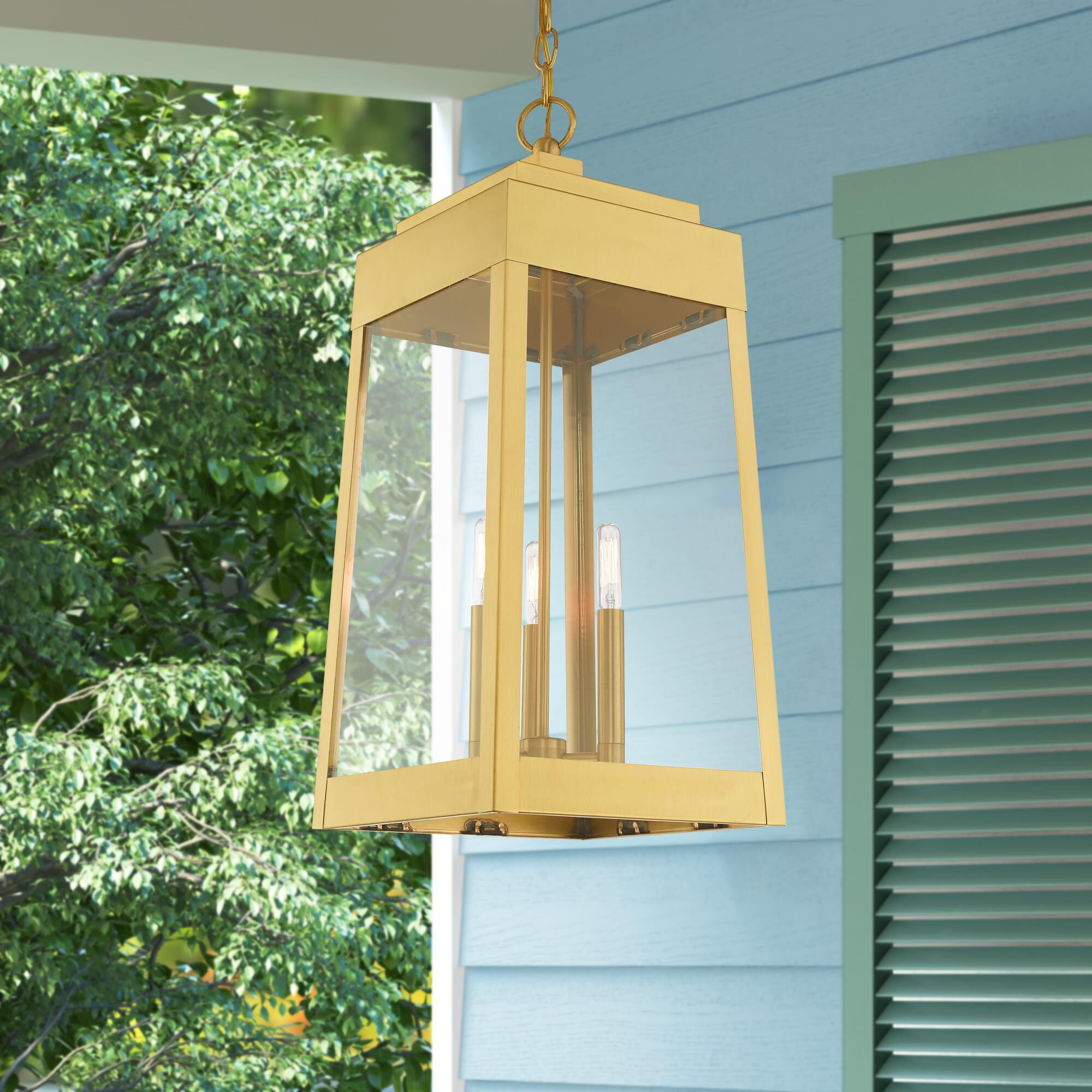 Oslo 24 Inch Tall 3 Light Outdoor Hanging Lantern by Livex Lighting