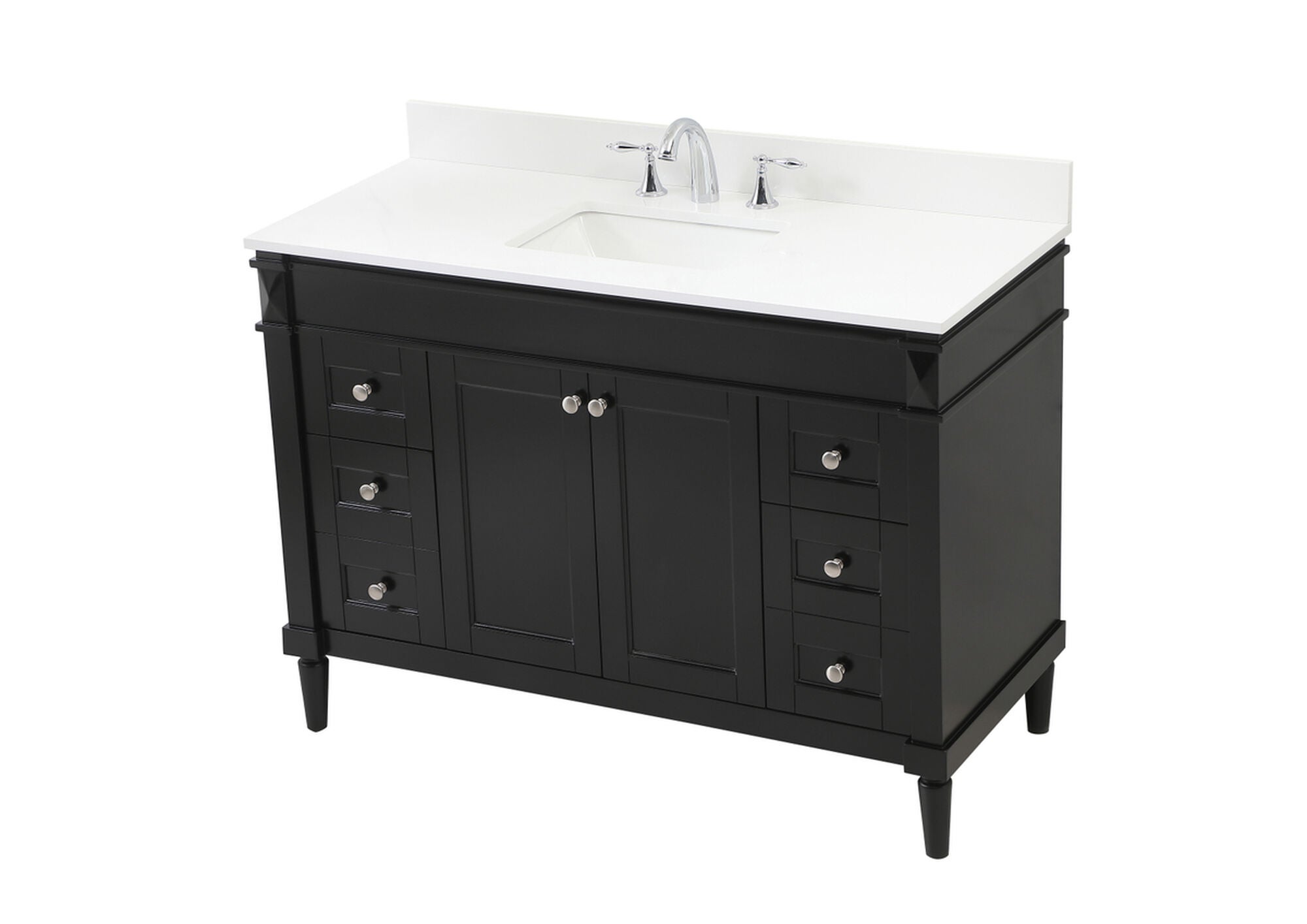 Shown in Black finish and Backsplash accent