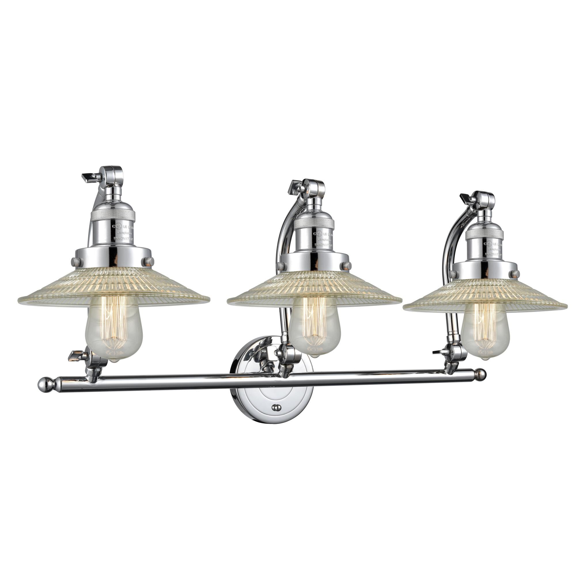 Bruno Marashlian Halophane 28 Inch 3 Light Bath Vanity Light,