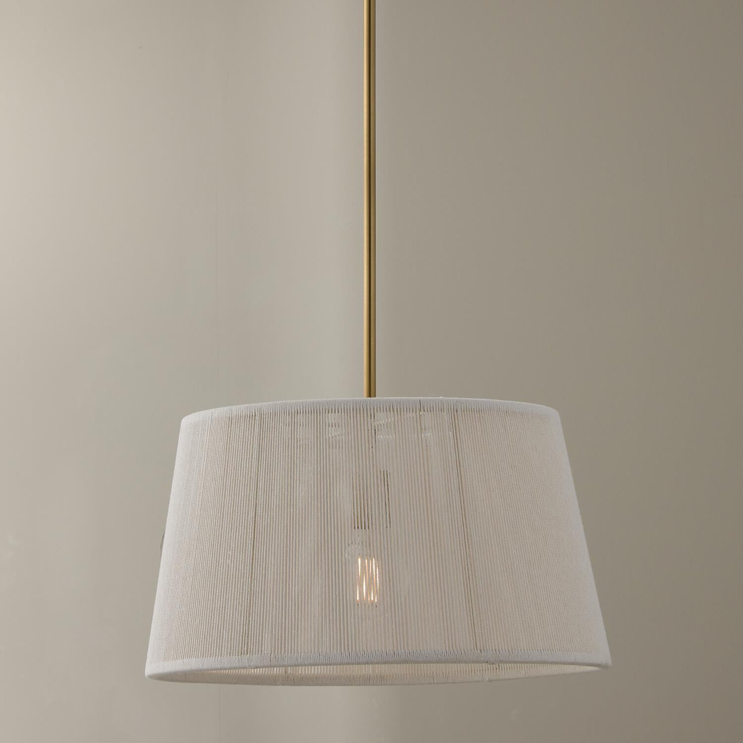 Shown in Matte Brass finish and Bleached Natural Rope shade