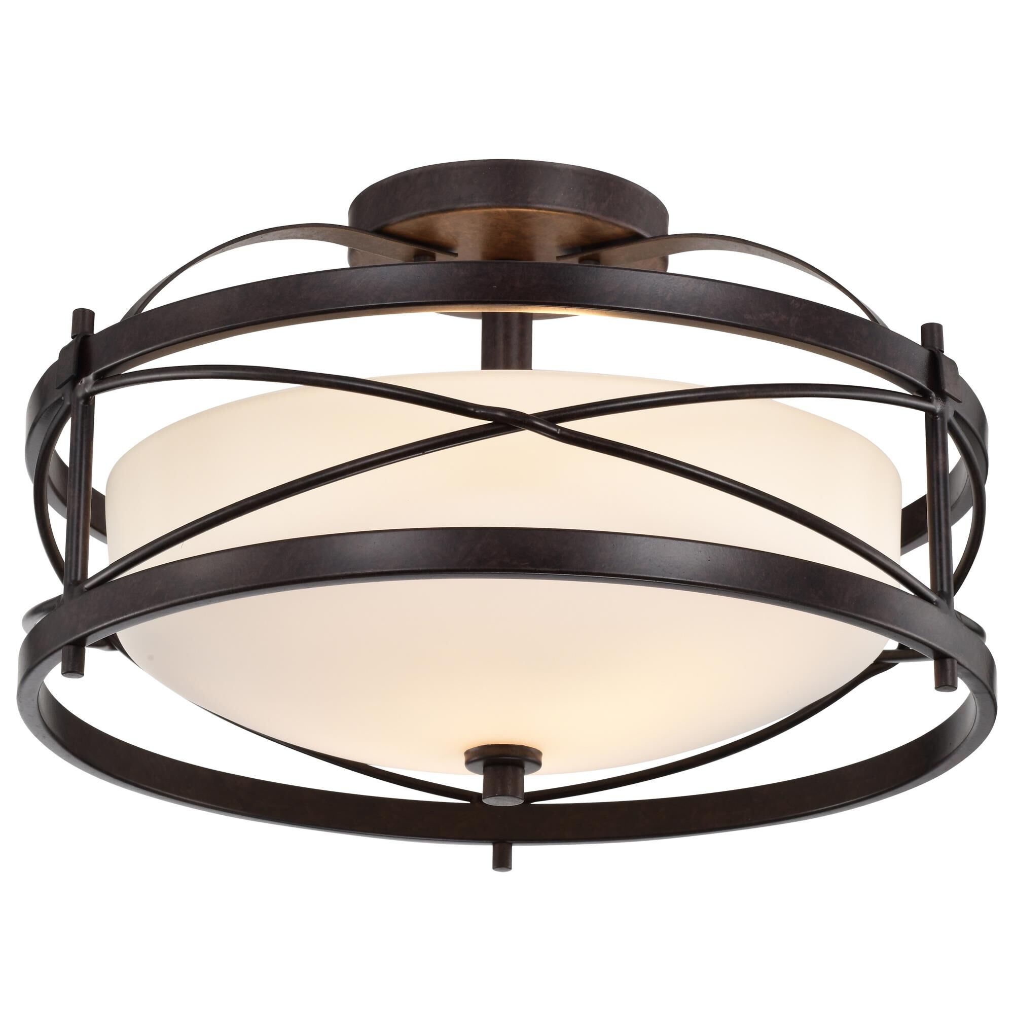 Ginger 14 Inch 2 Light Semi Flush Mount by Nuvo Lighting