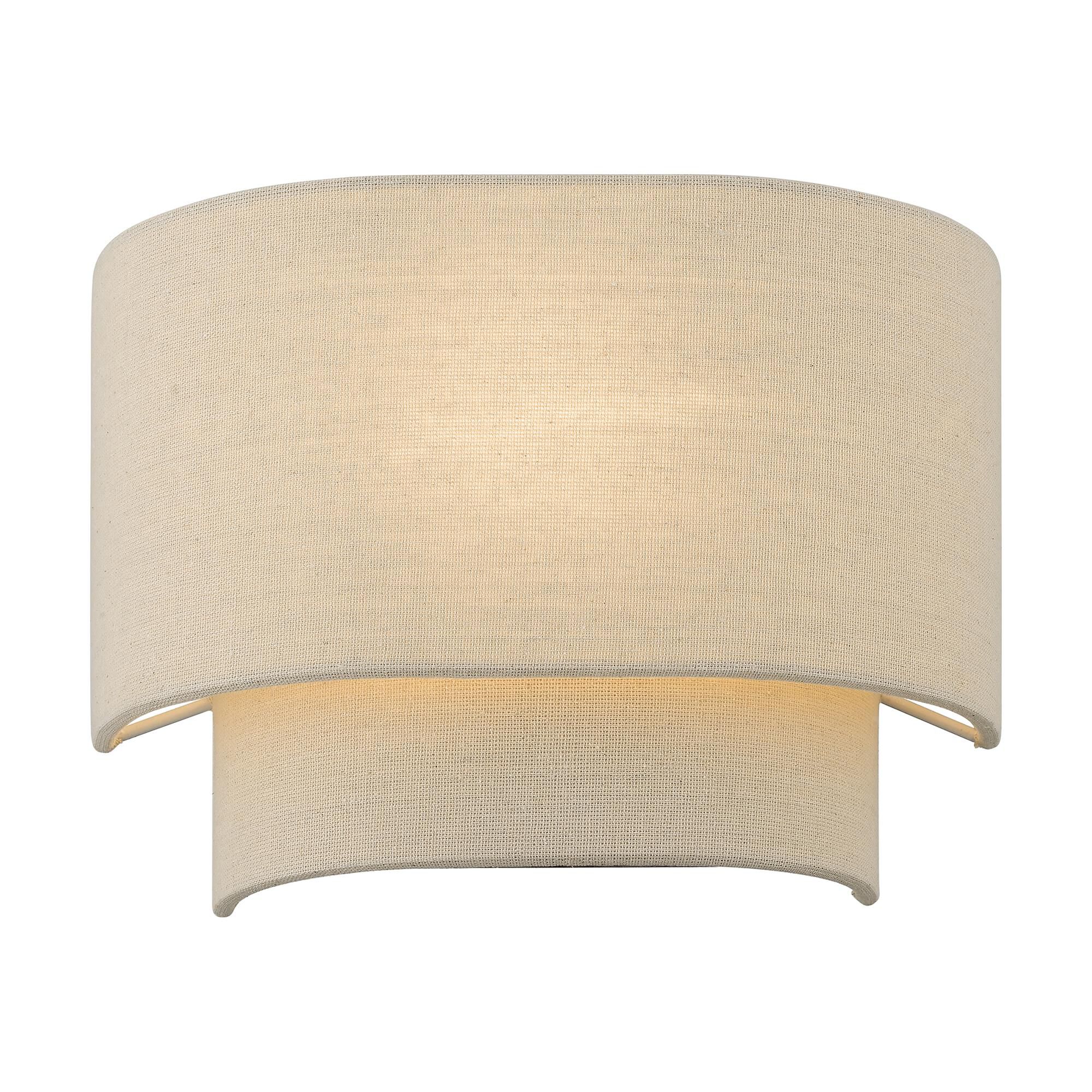 Shown in Antique Gold Leaf finish and Hand Crafted Parchment Color Hardback Fabric shade