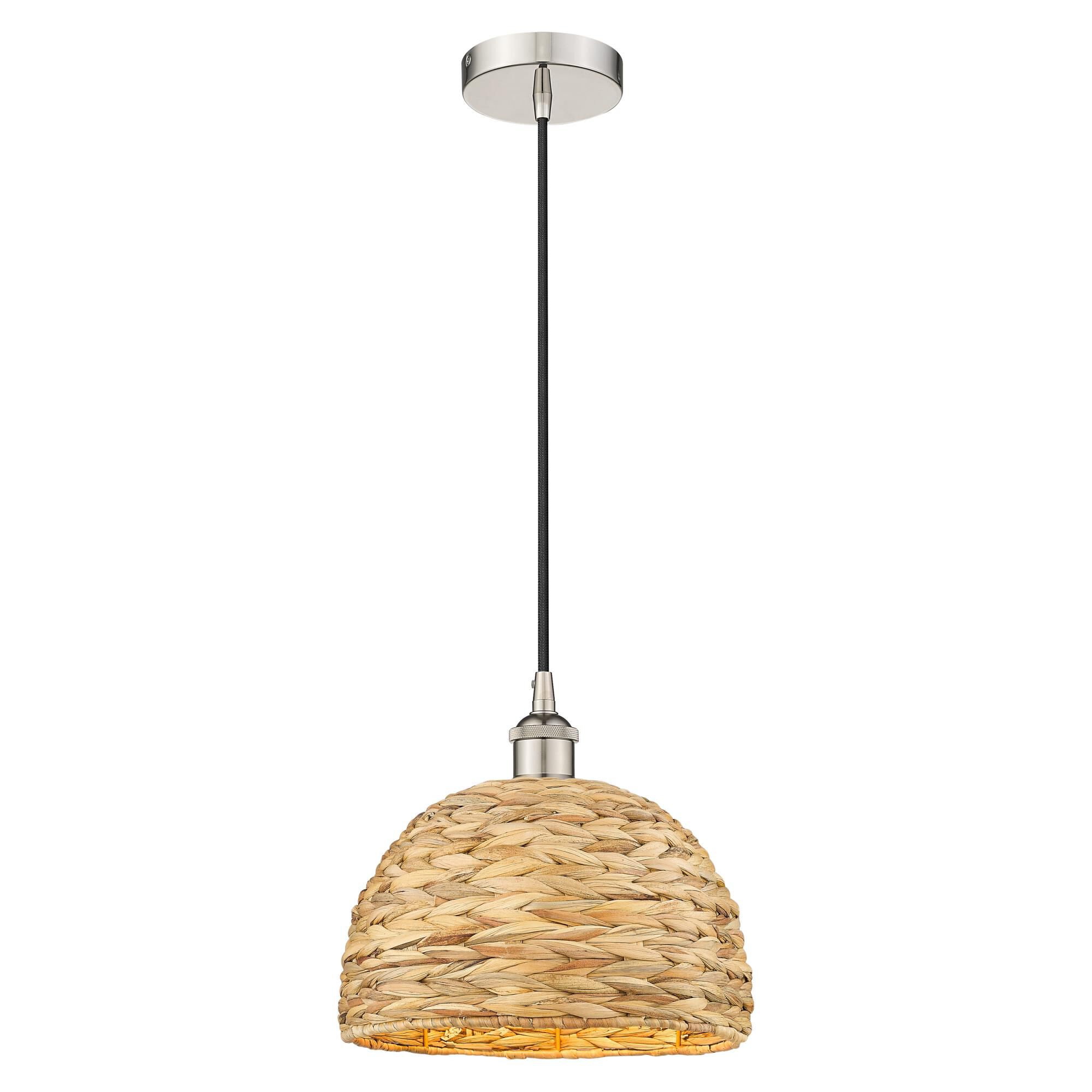 Bruno Marashlian Woven Rattan Mini Pendant by Innovations Lighting